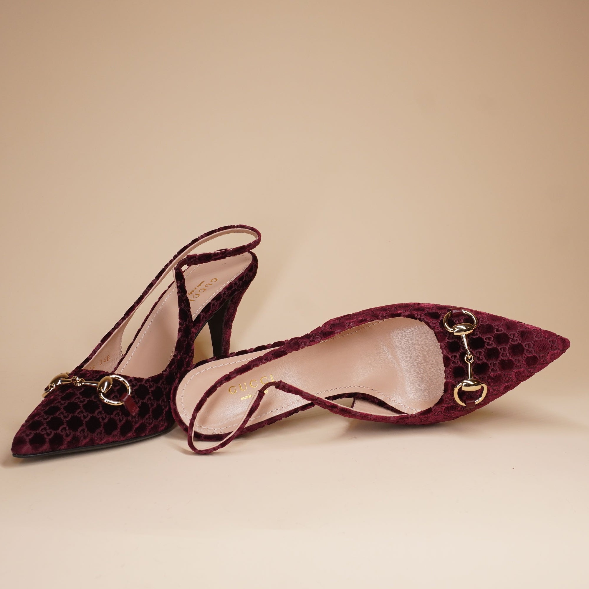 PRE-OWNED  GG Horsebit Velvet Slingback Pump 7.5