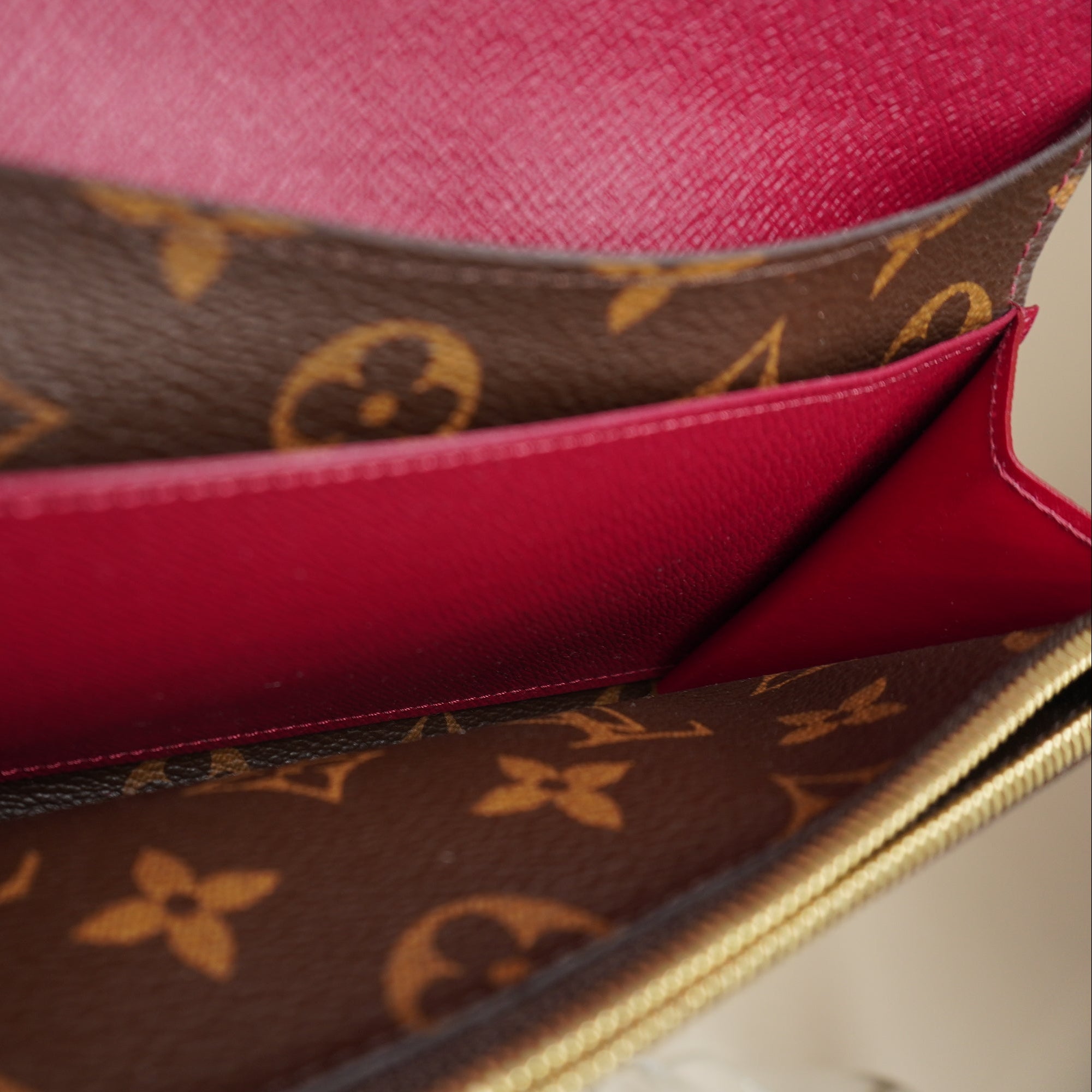 PRE-OWNED Emilie Monogram Canvas Long Wallet