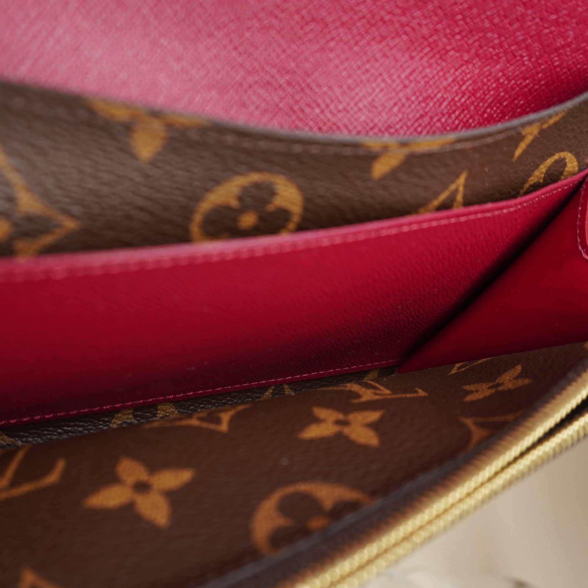 PRE-OWNED LV Monogram Canvas Emilie Wallet