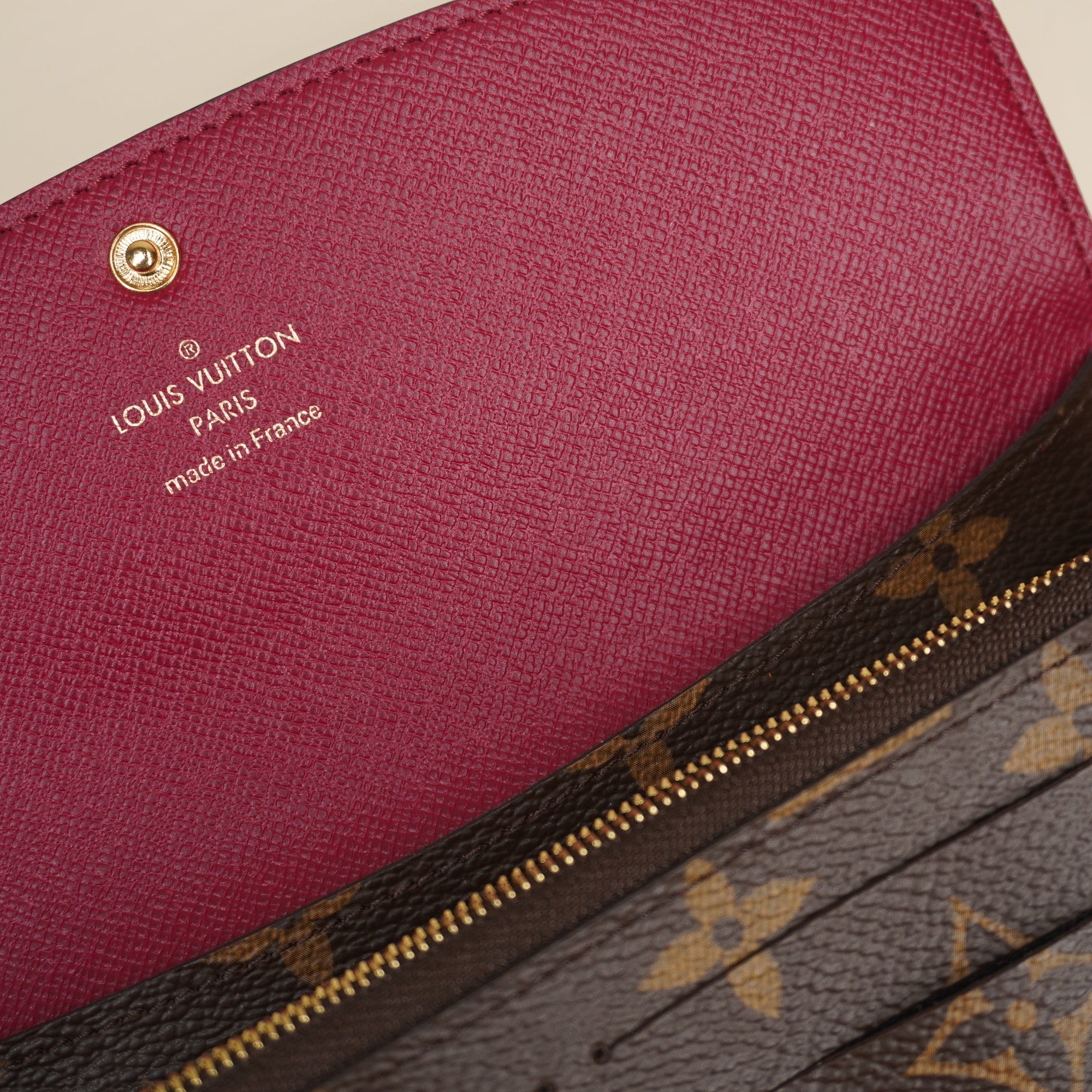 PRE-OWNED Emilie Monogram Canvas Long Wallet