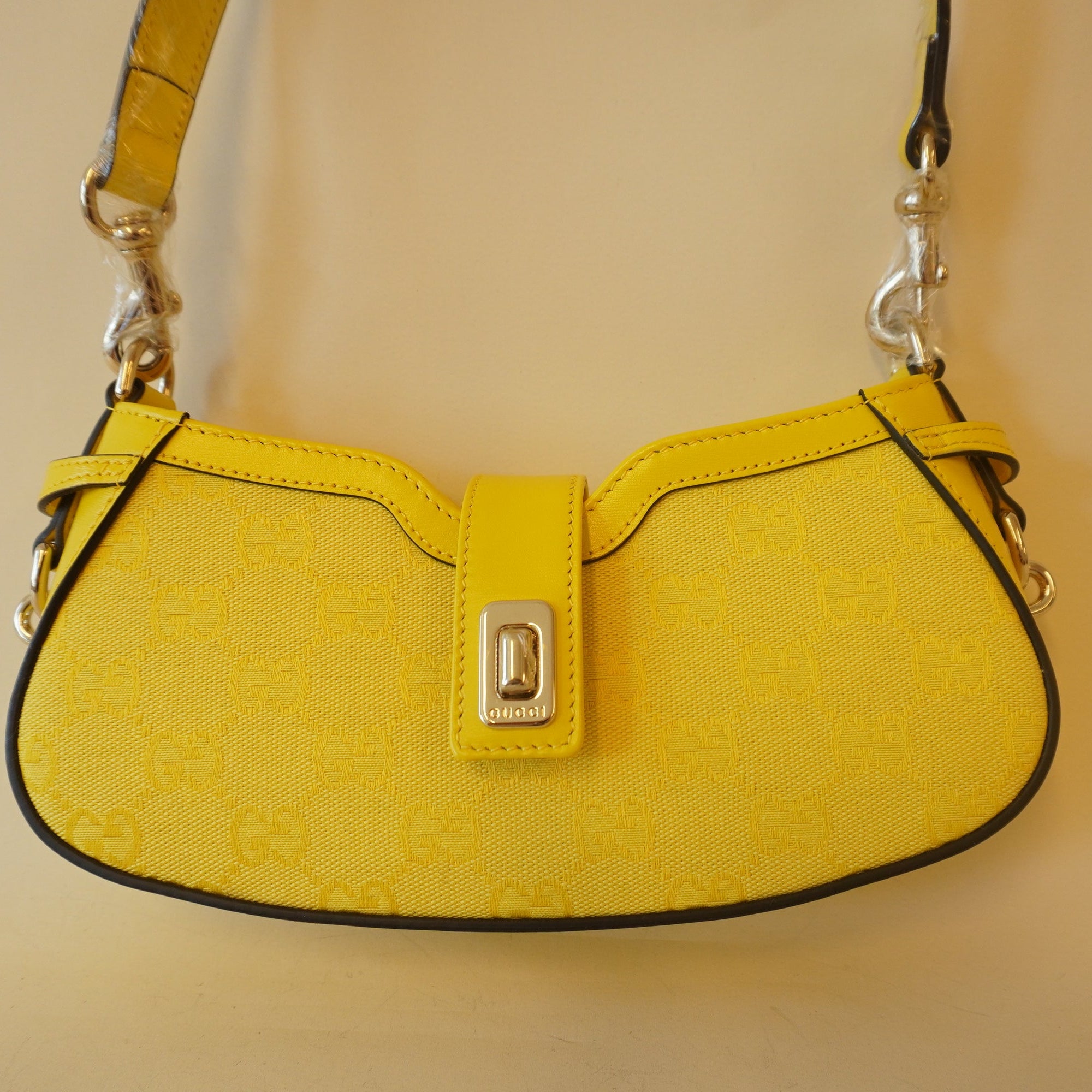 PRE-OWNED Yellow Mini Moon Side Shoulder Bag