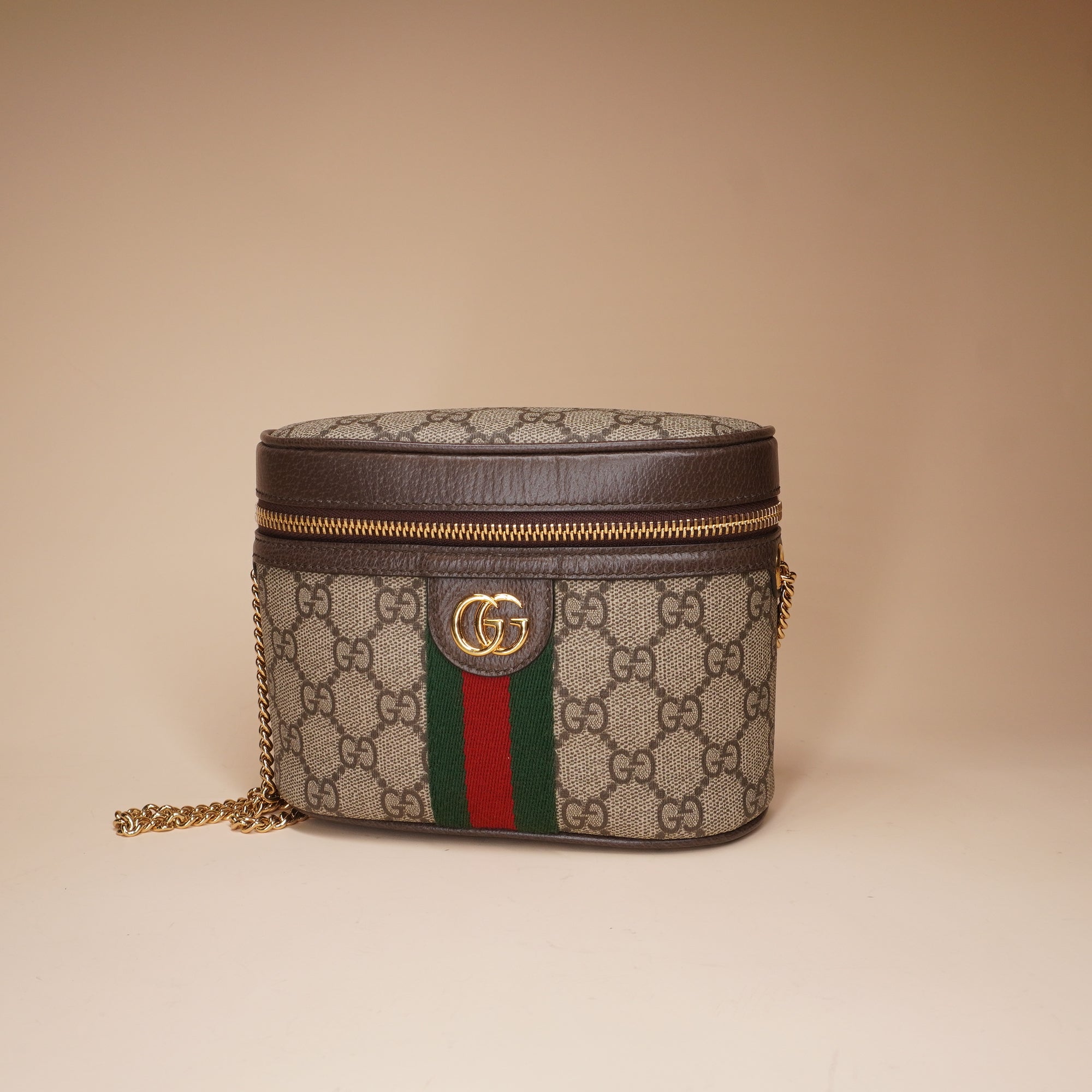 PRE-OWNED GG Coated Canvas Ophidia Small Chain Belt Bag