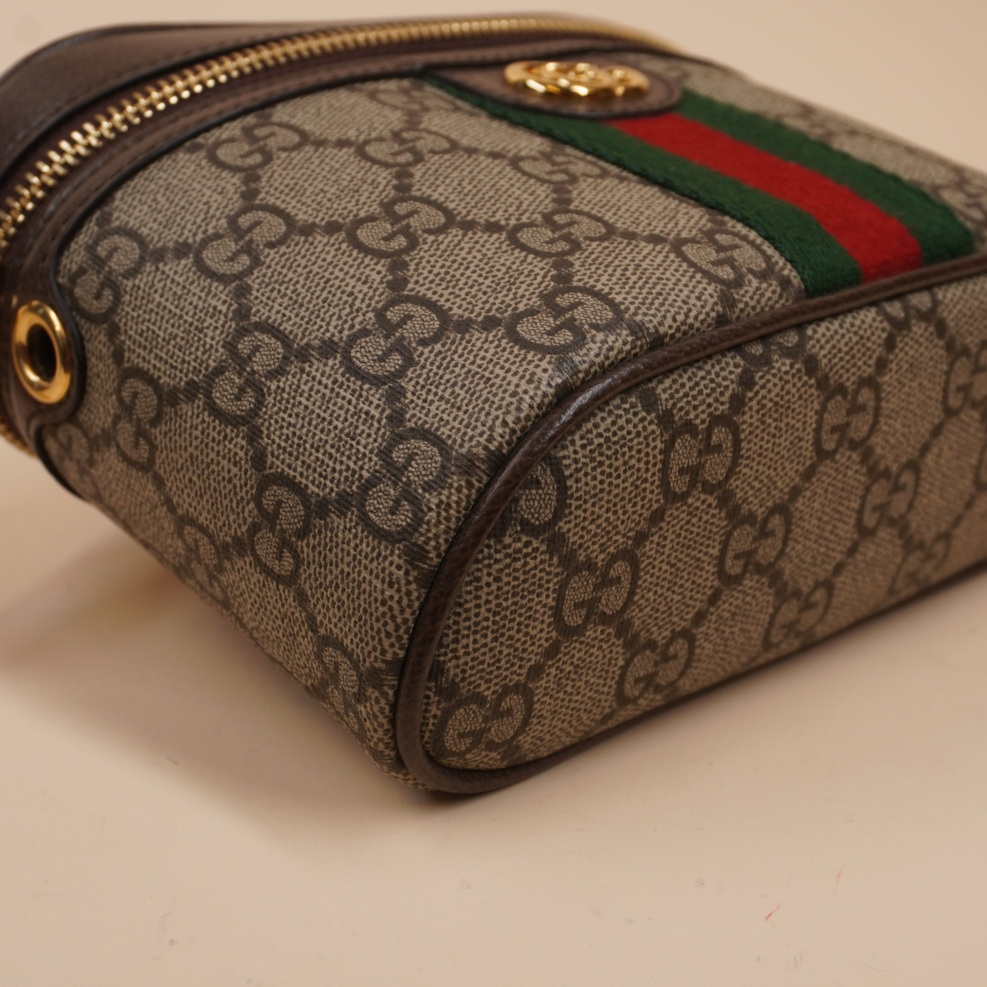 PRE-OWNED GG Coated Canvas Ophidia Small Chain Belt Bag