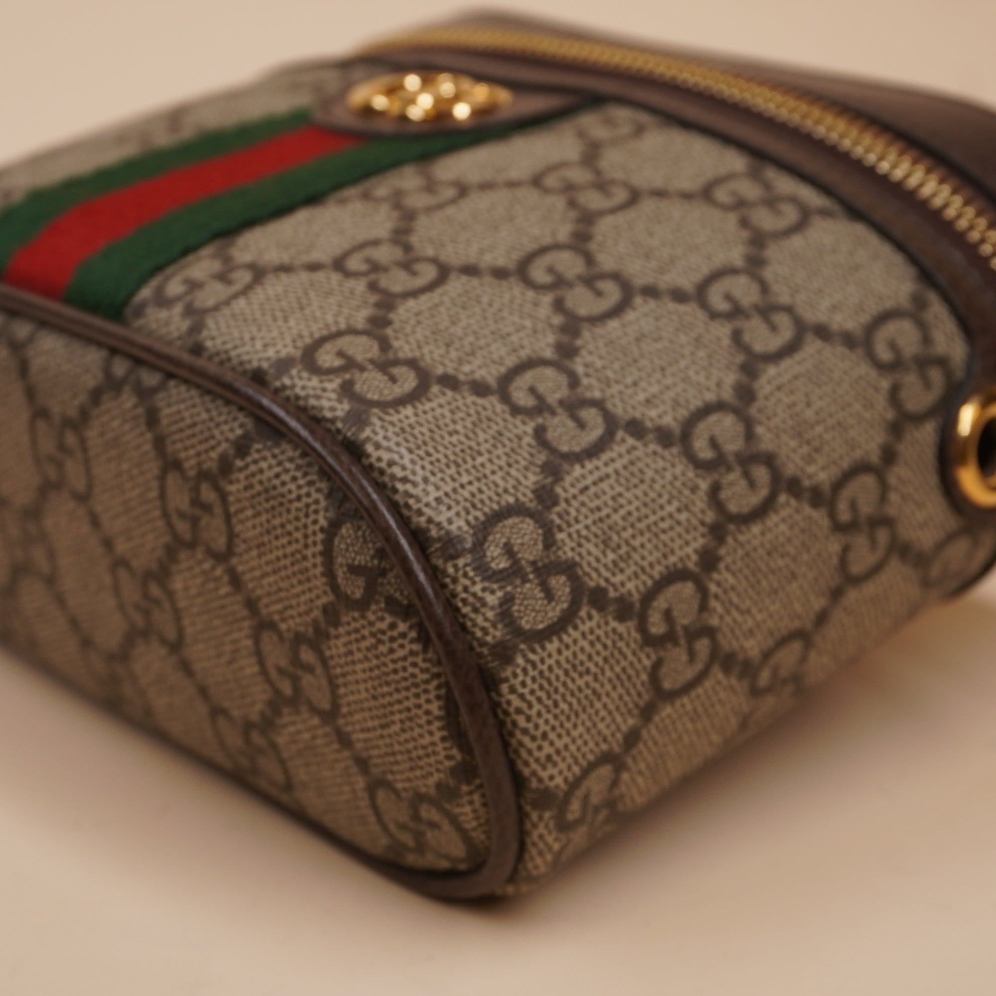 PRE-OWNED GG Coated Canvas Ophidia Small Chain Belt Bag