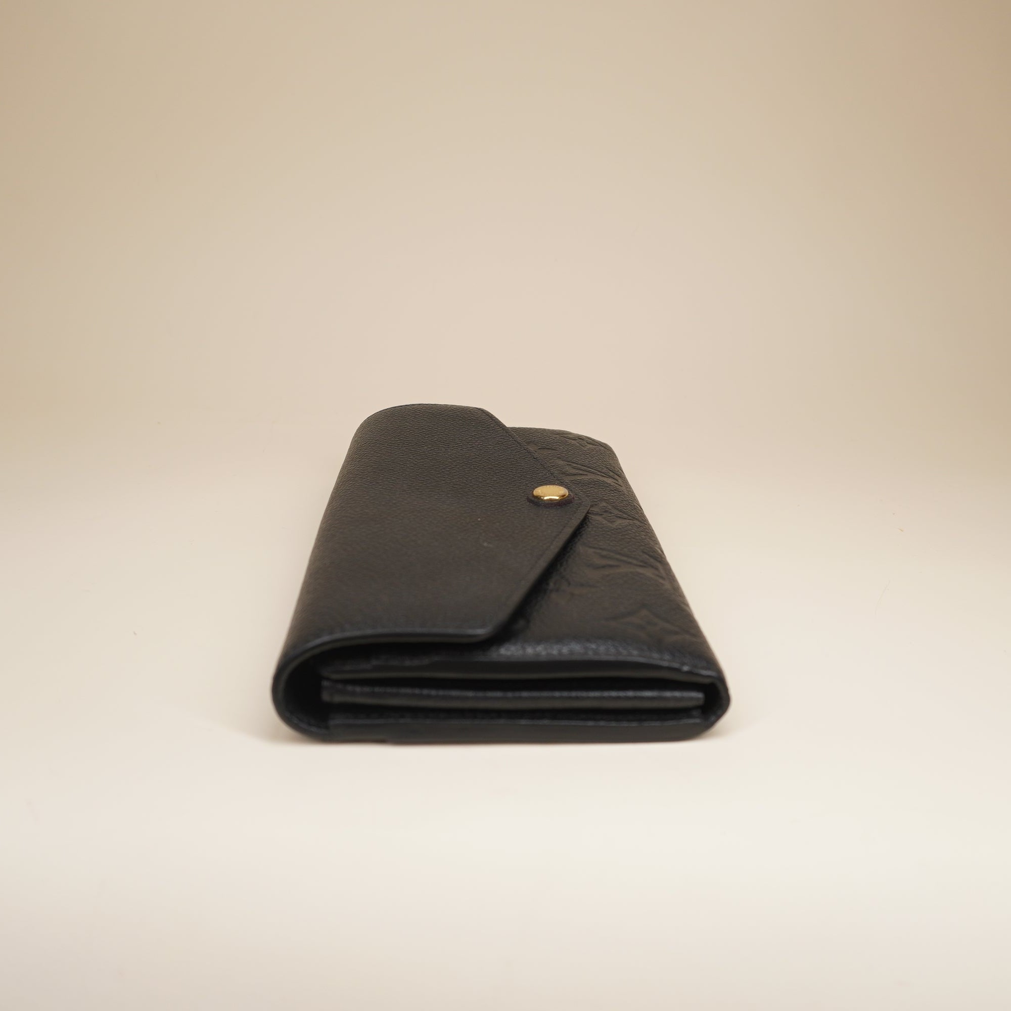 PRE-OWNED LV Black Monogram Empreinte Sarah Wallet