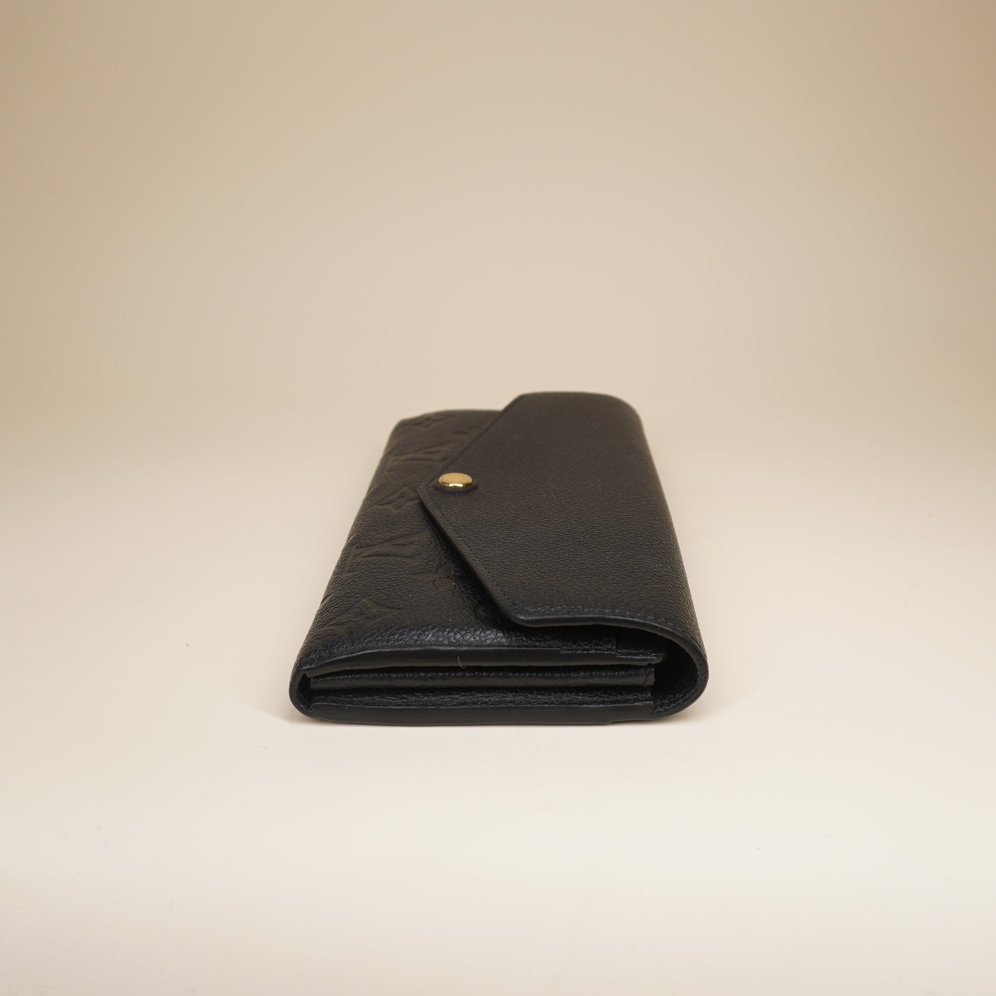 PRE-OWNED LV Black Monogram Empreinte Sarah Wallet