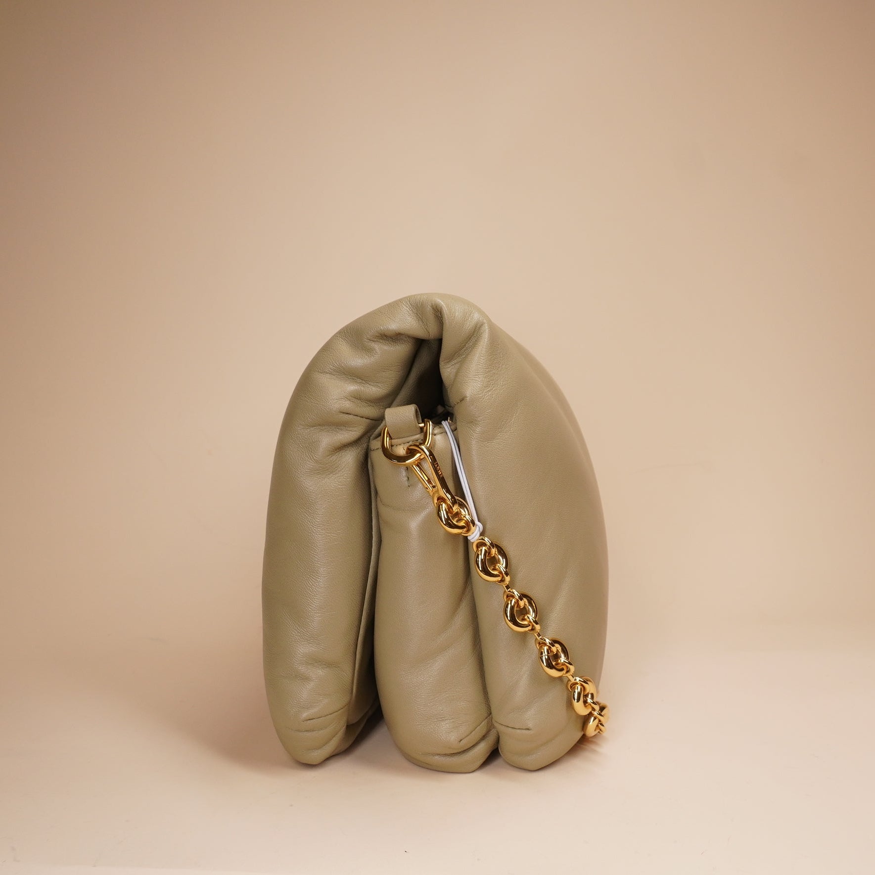 PRE-OWNED Green Goya Puffer Bag Leather Medium Shoulder Bag