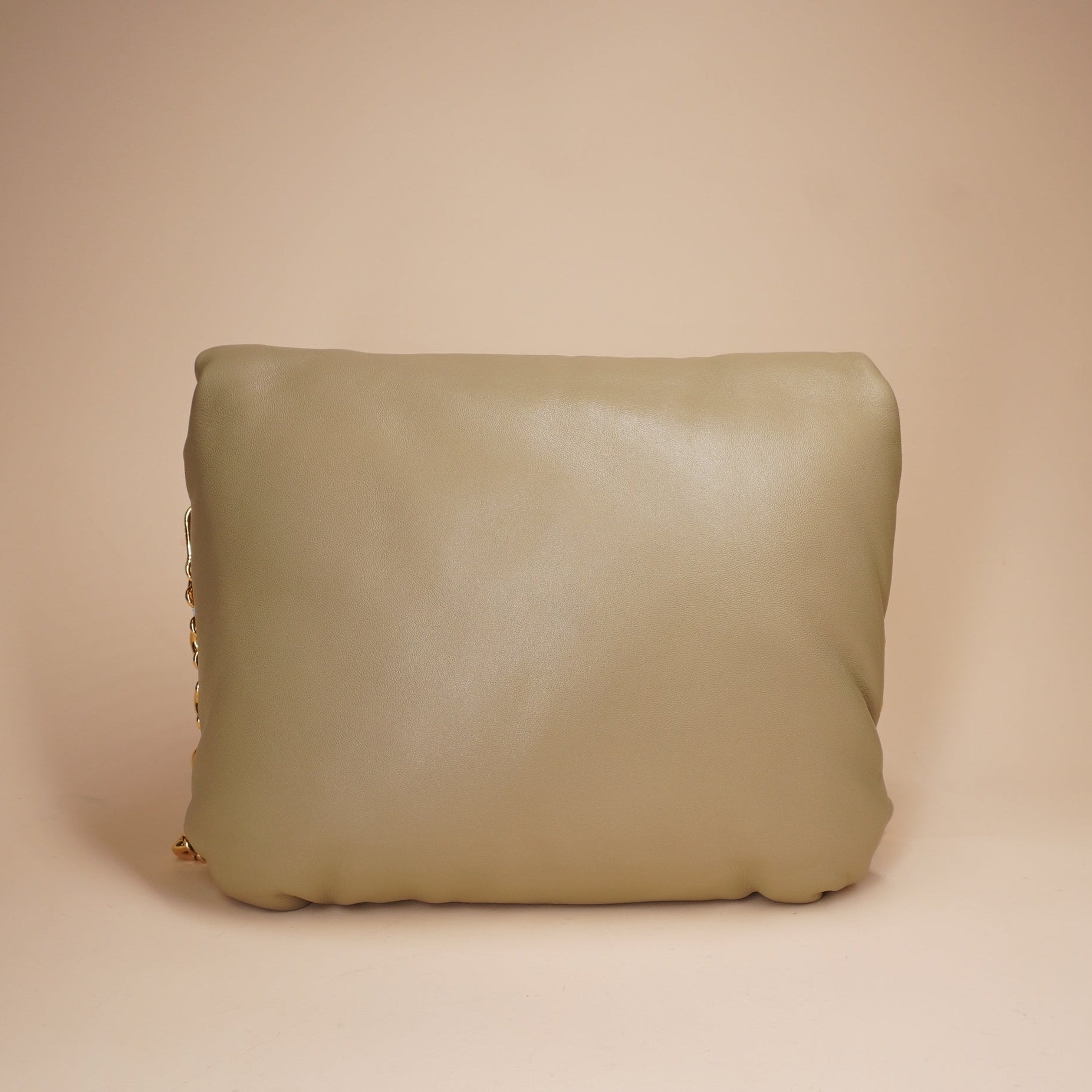 PRE-OWNED Green Goya Puffer Bag Leather Medium Shoulder Bag