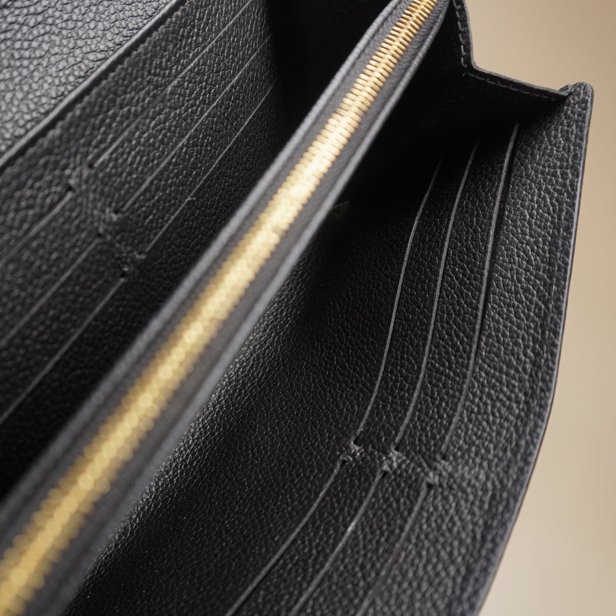 PRE-OWNED LV Black Monogram Empreinte Sarah Wallet