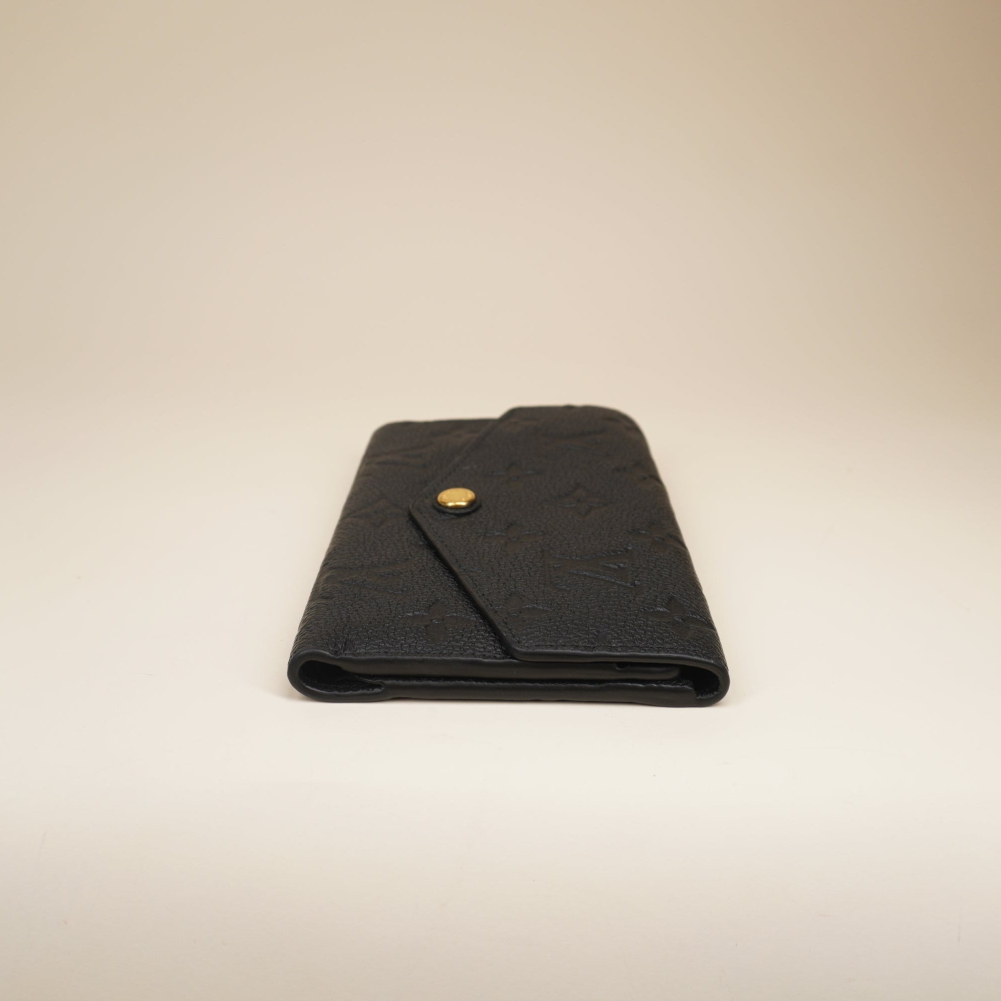 PRE-OWNED LV Black Monogram Empreinte Compact Curieuse Wallet