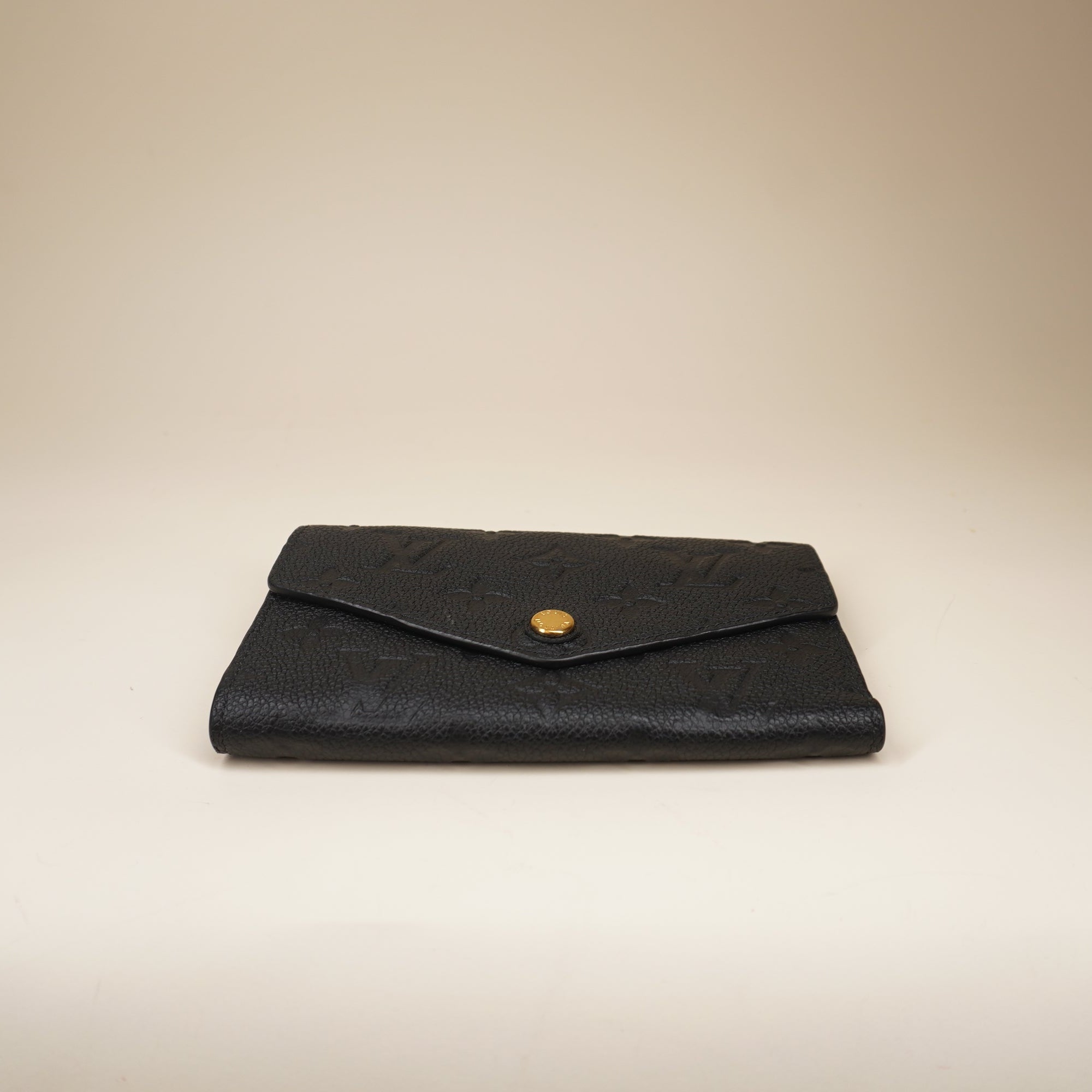 PRE-OWNED LV Black Monogram Empreinte Compact Curieuse Wallet