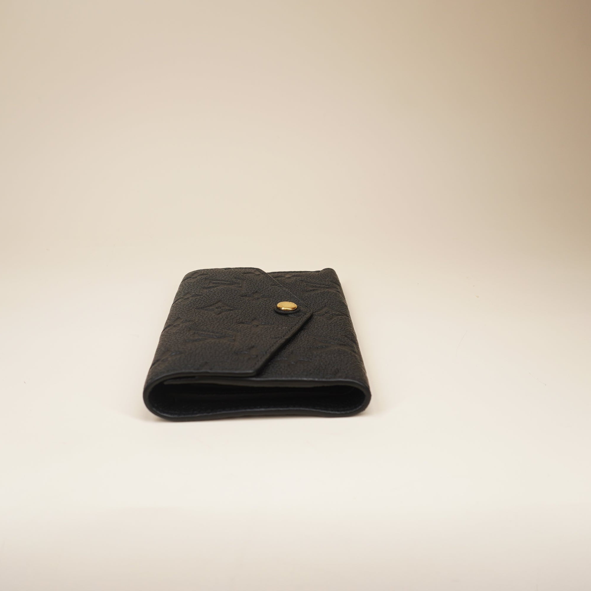 PRE-OWNED LV Black Monogram Empreinte Compact Curieuse Wallet