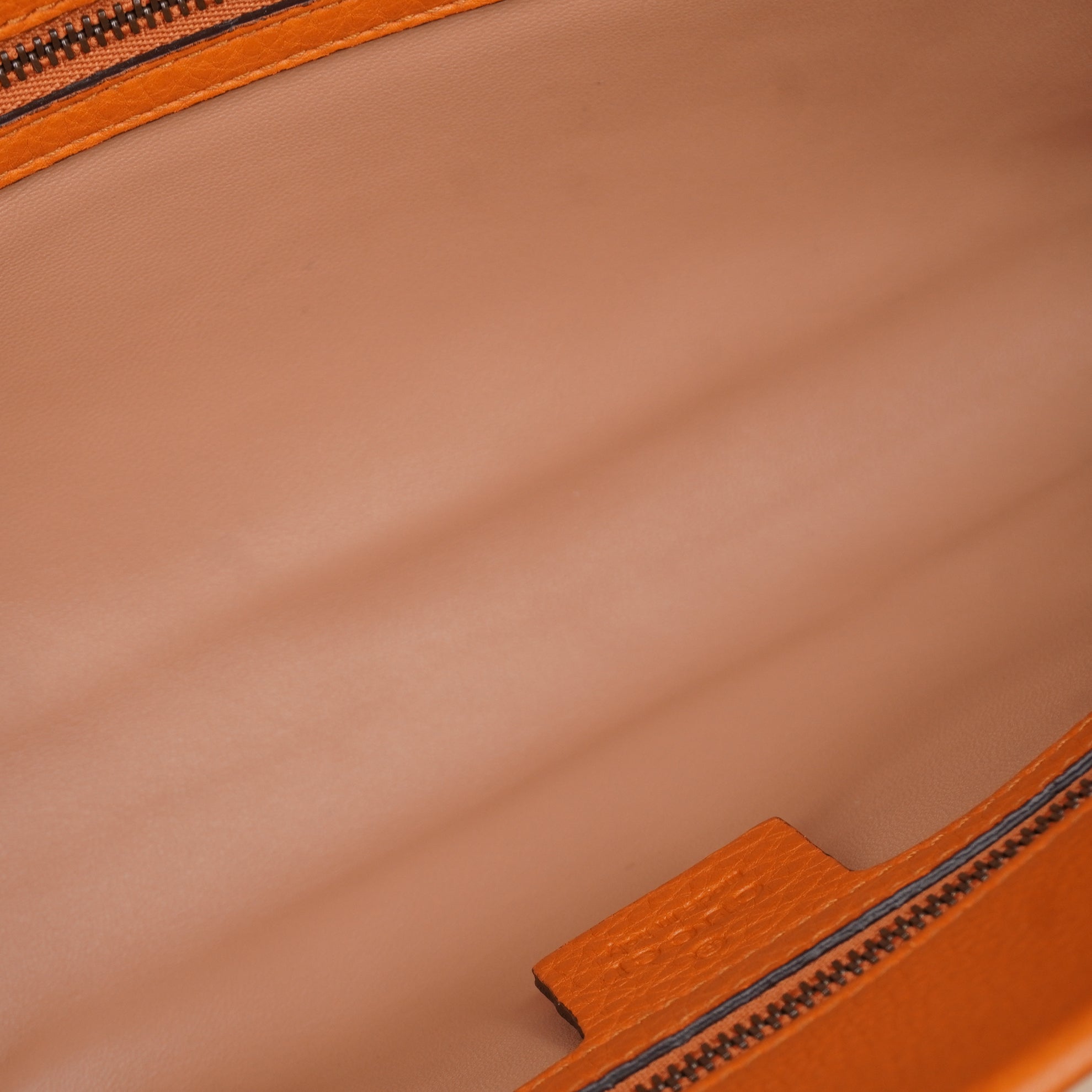 PRE-OWNED GG Orange Leather Bamboo Tassel Clutch