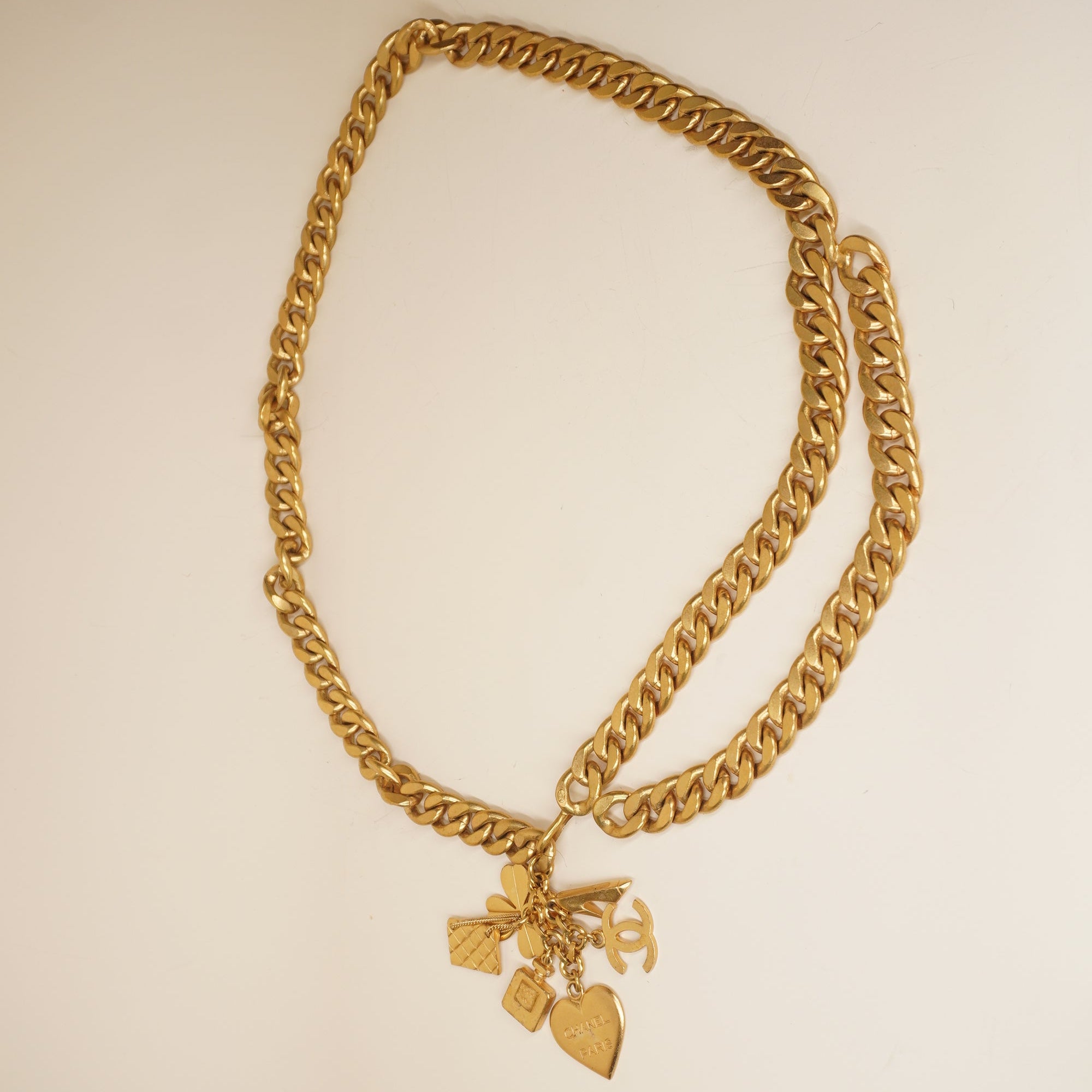 PRE-OWNED Gold Toned Hardware Icon Chain Belt