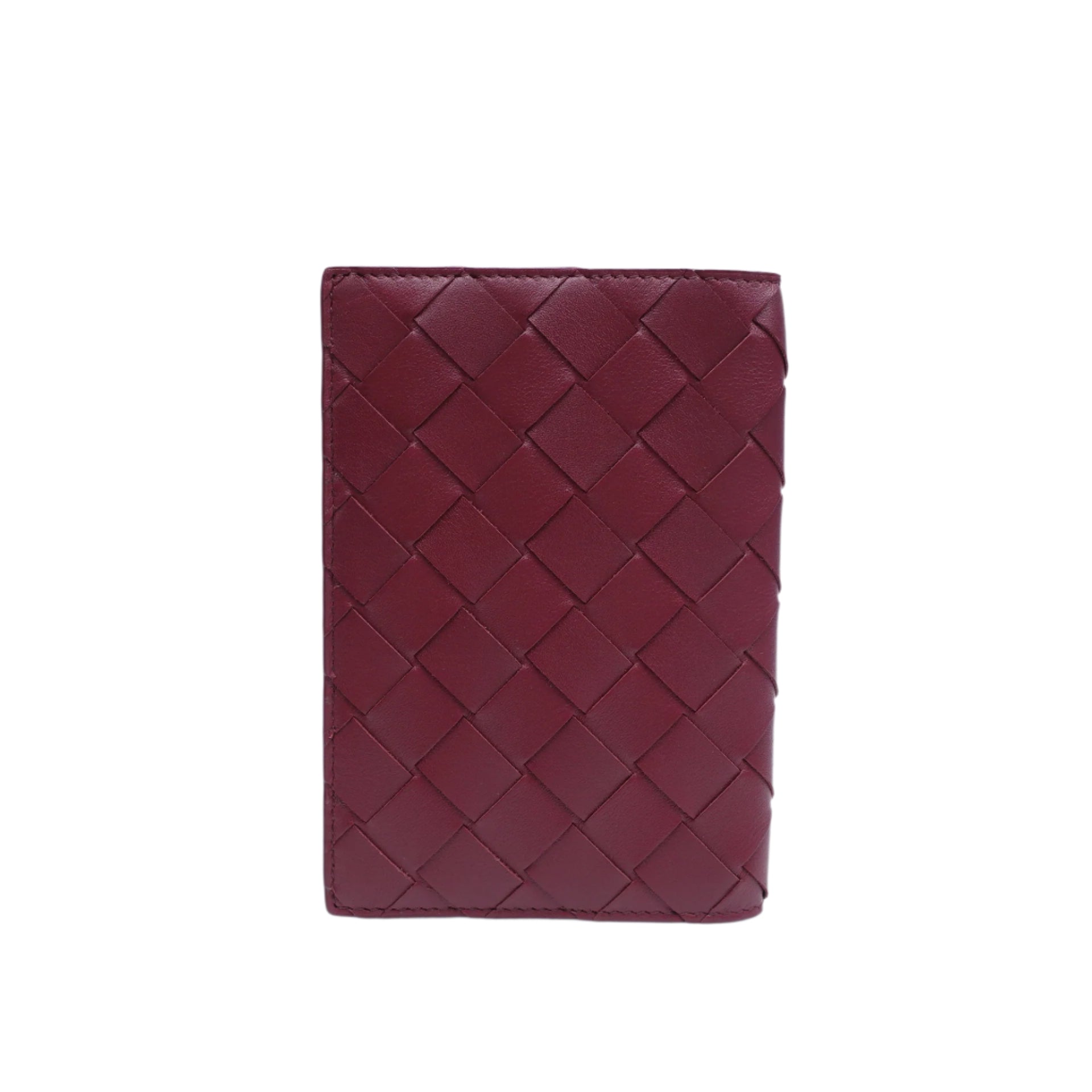 Porta pasaporte Intrecciato Borgoña USADO