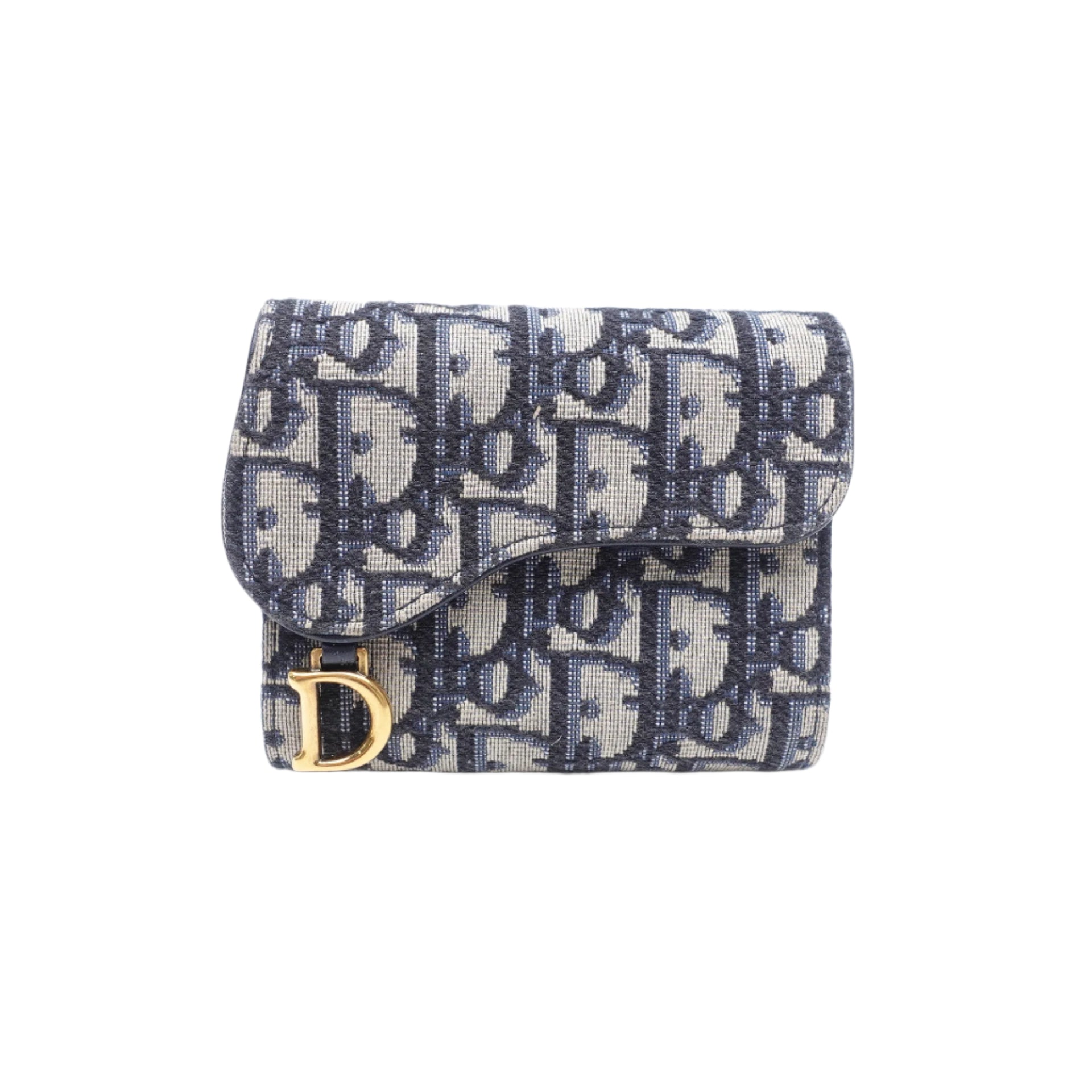 Cartera corta Oblique Saddle de segunda mano en azul