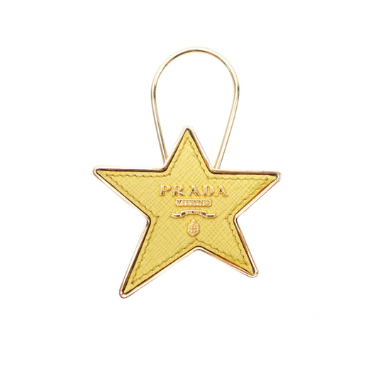 PRE-OWNED Saffiano Yellow Star Bag Charm