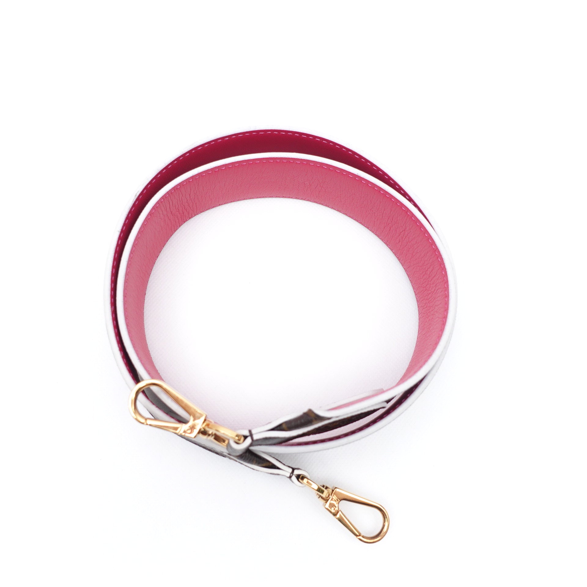 Correa para bolso bandolera de lona con monograma rosa intenso LV de segunda mano