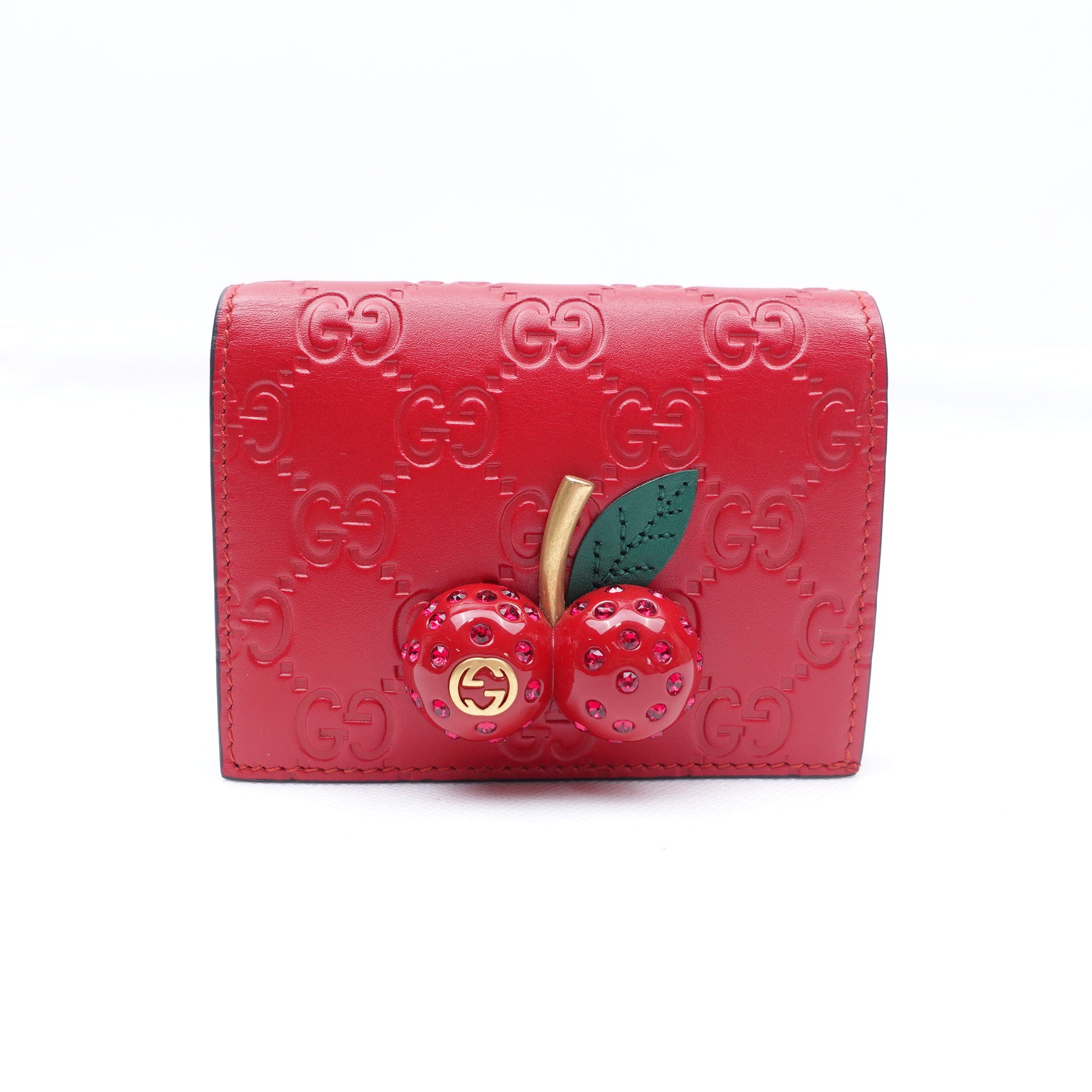 Cartera corta Guccissima GG Red Cherry de segunda mano