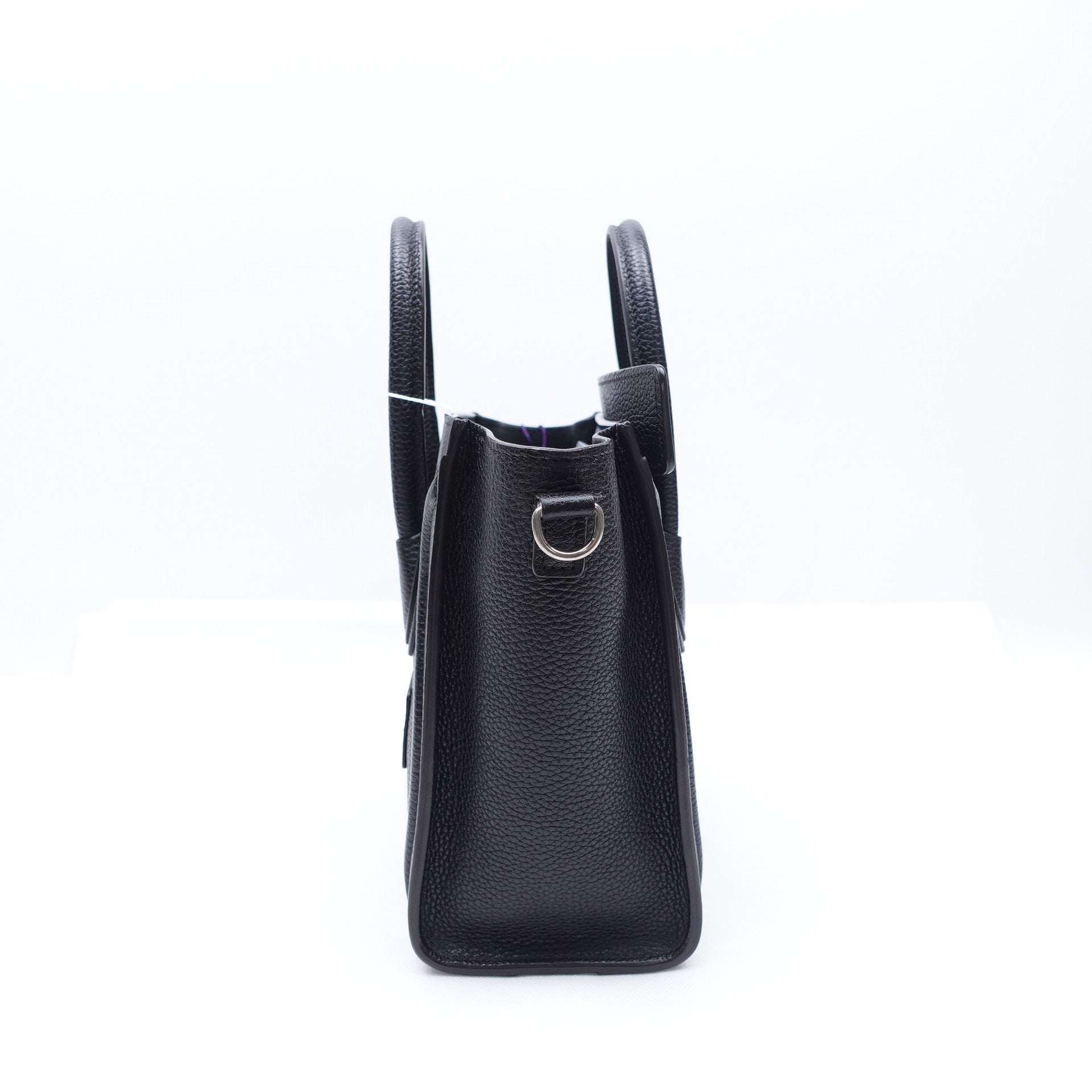 Bolso bandolera de piel nano negra de segunda mano