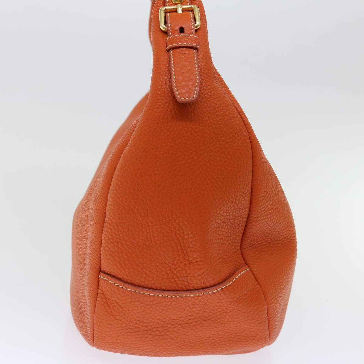 Bolso de hombro de piel Auth naranja de segunda mano