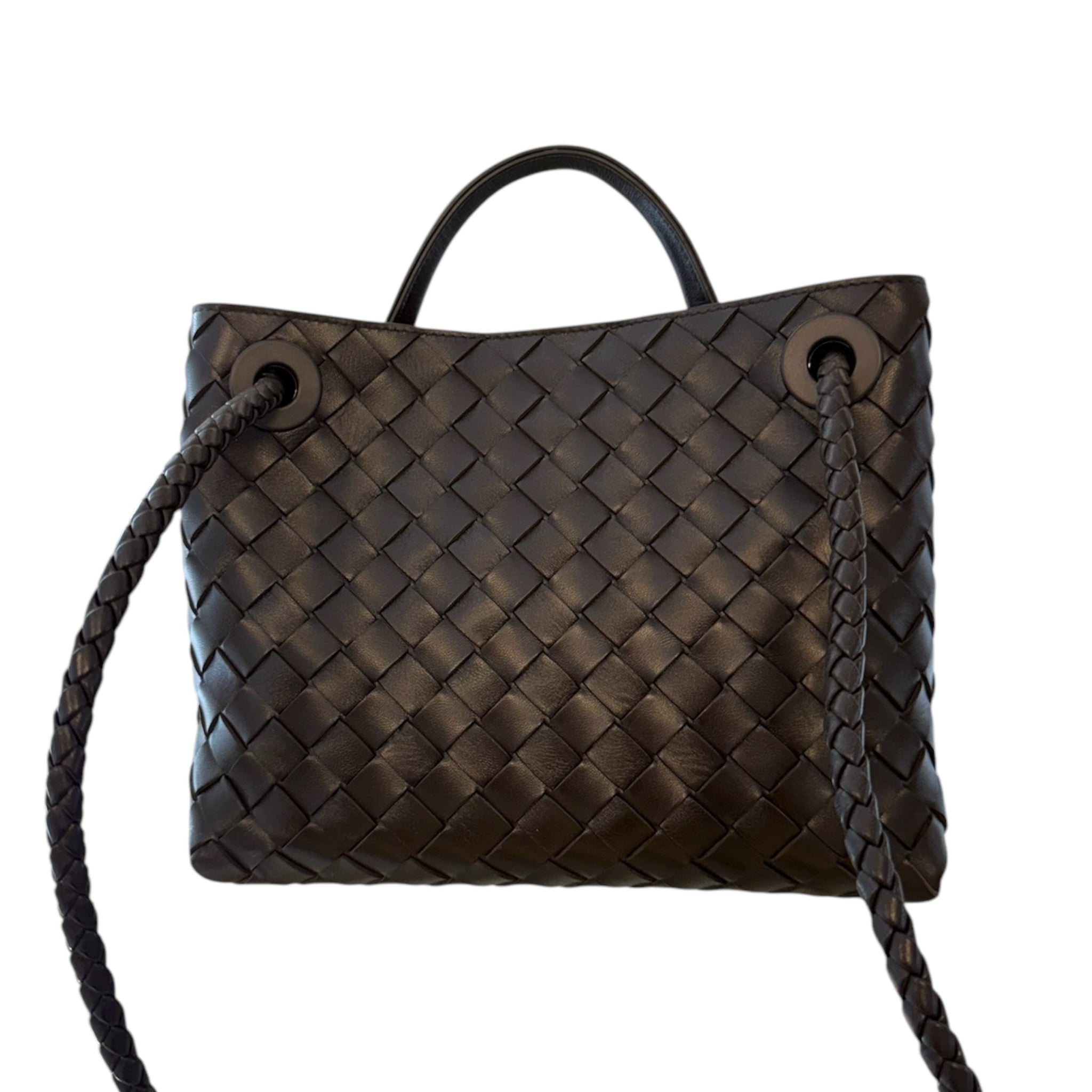 SEGUNDA MANO Negro Fondant Nappa Intrecciato Pequeño Andiamo 