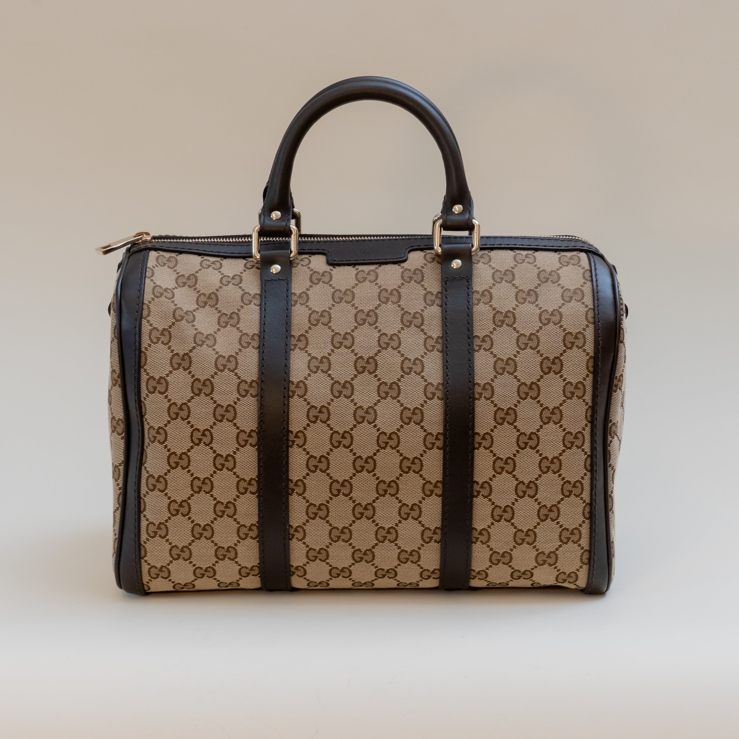 PRE-OWNED GG Supreme Canvas Joy Boston Bag