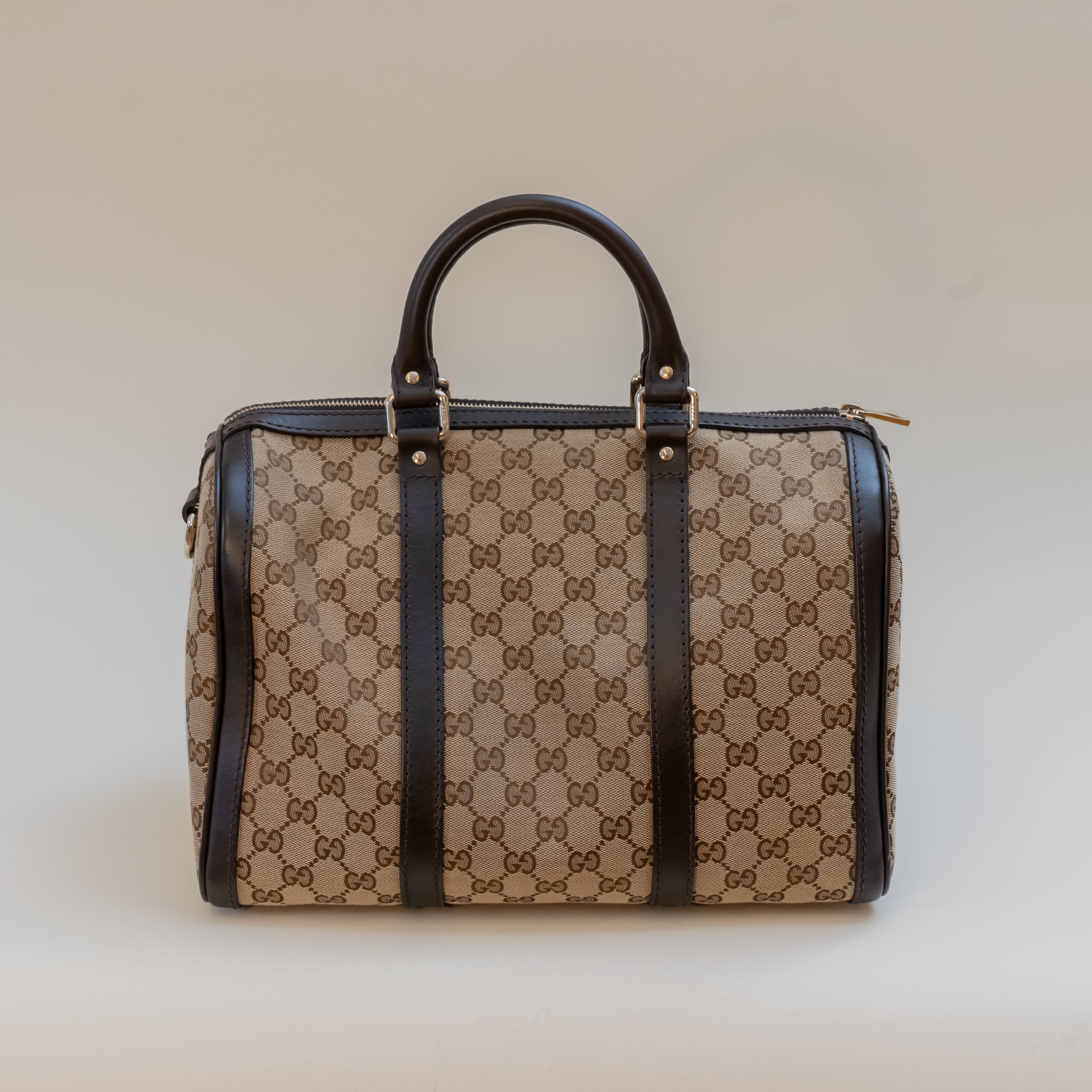 PRE-OWNED GG Supreme Canvas Joy Boston Bag