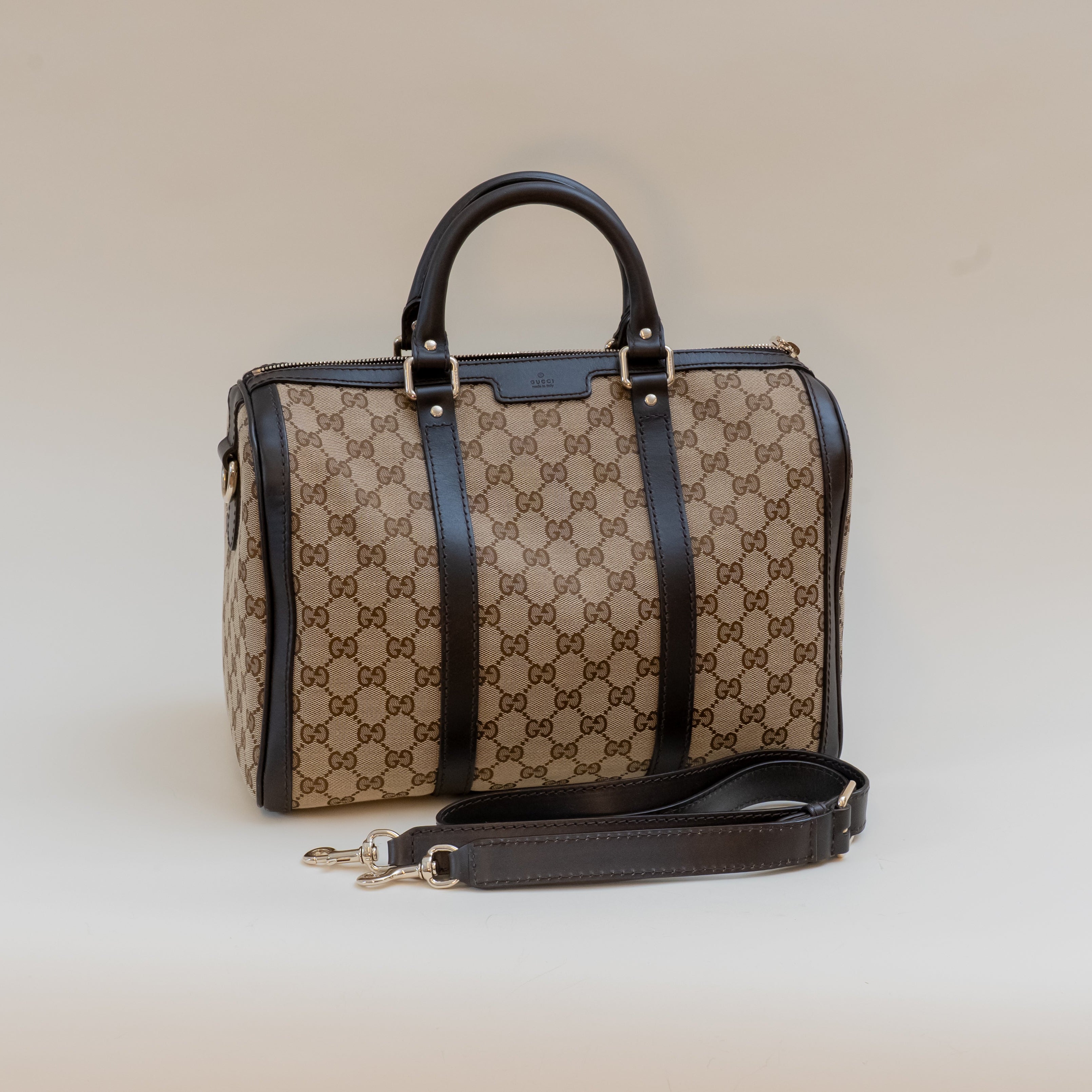 PRE-OWNED GG Supreme Canvas Joy Boston Bag