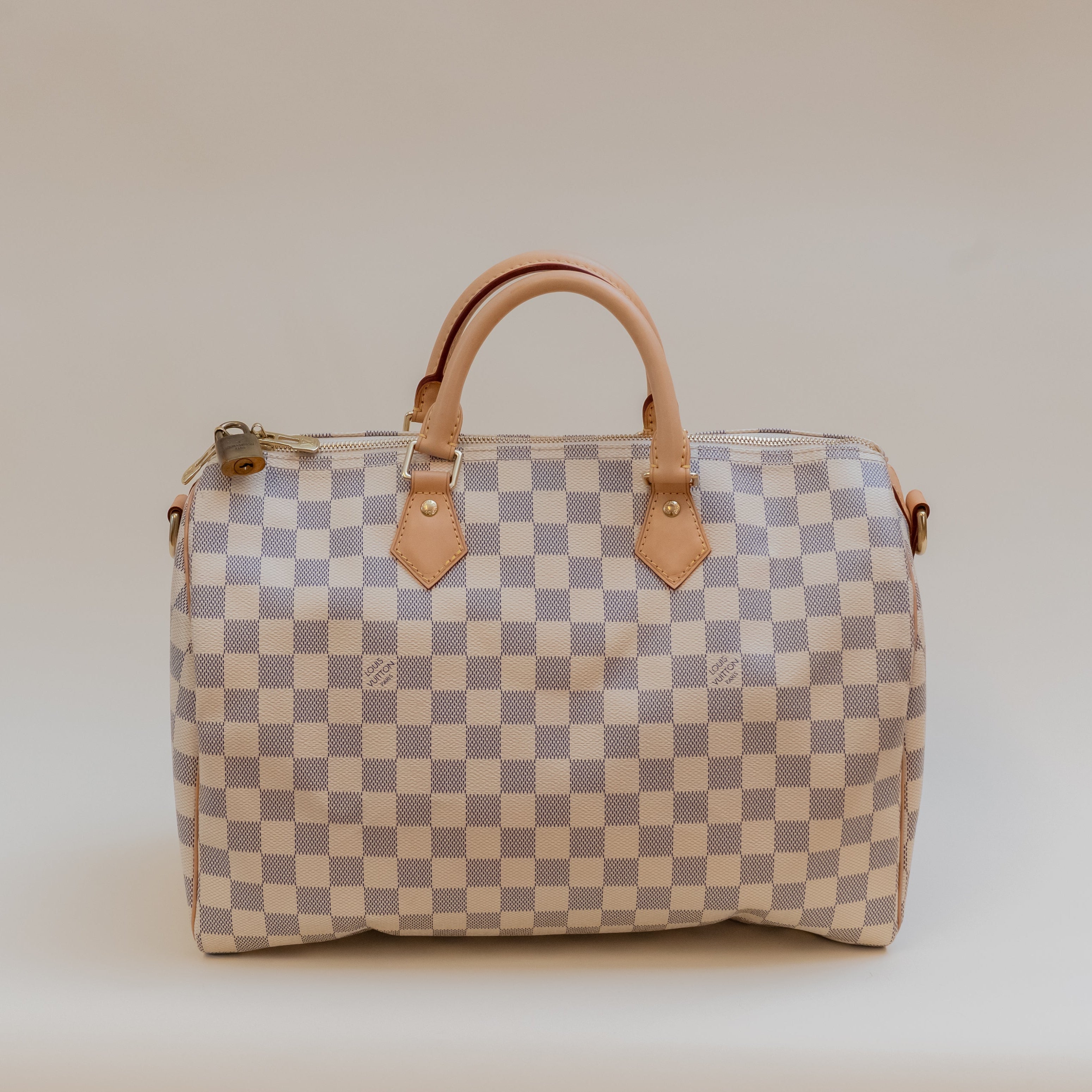 PRE-OWNED LV  Azur Canvas Speedy Bandouliere 35 Crossbody Bag 