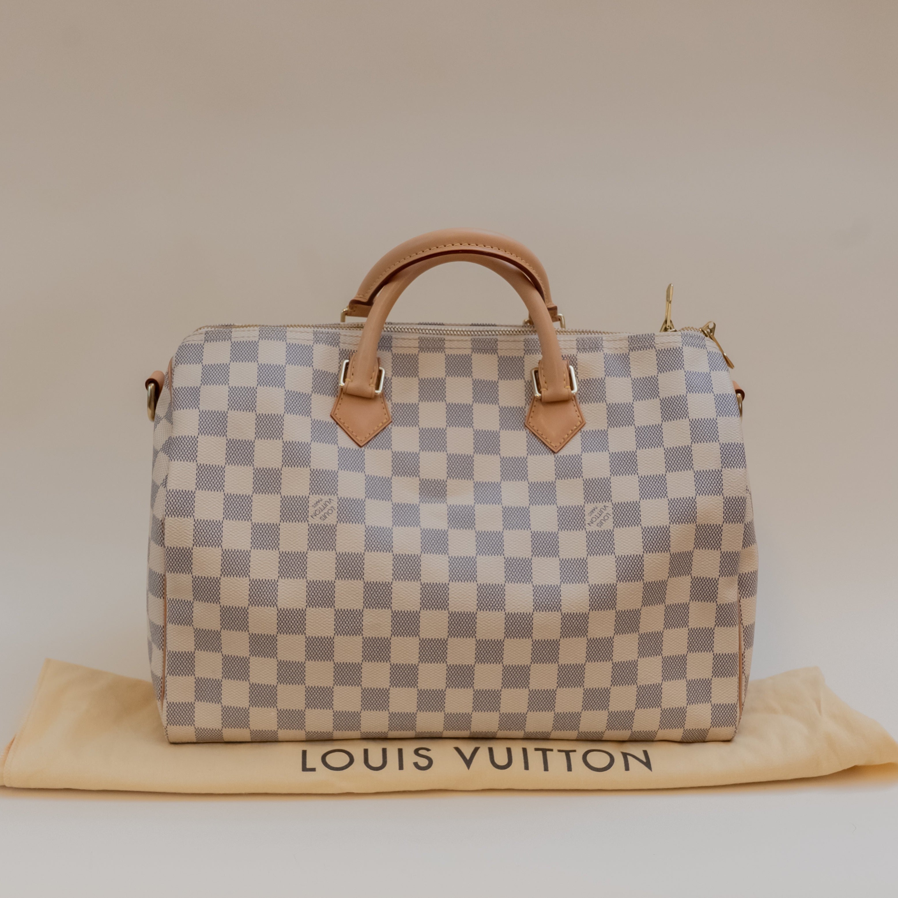 PRE-OWNED LV  Azur Canvas Speedy Bandouliere 35 Crossbody Bag 