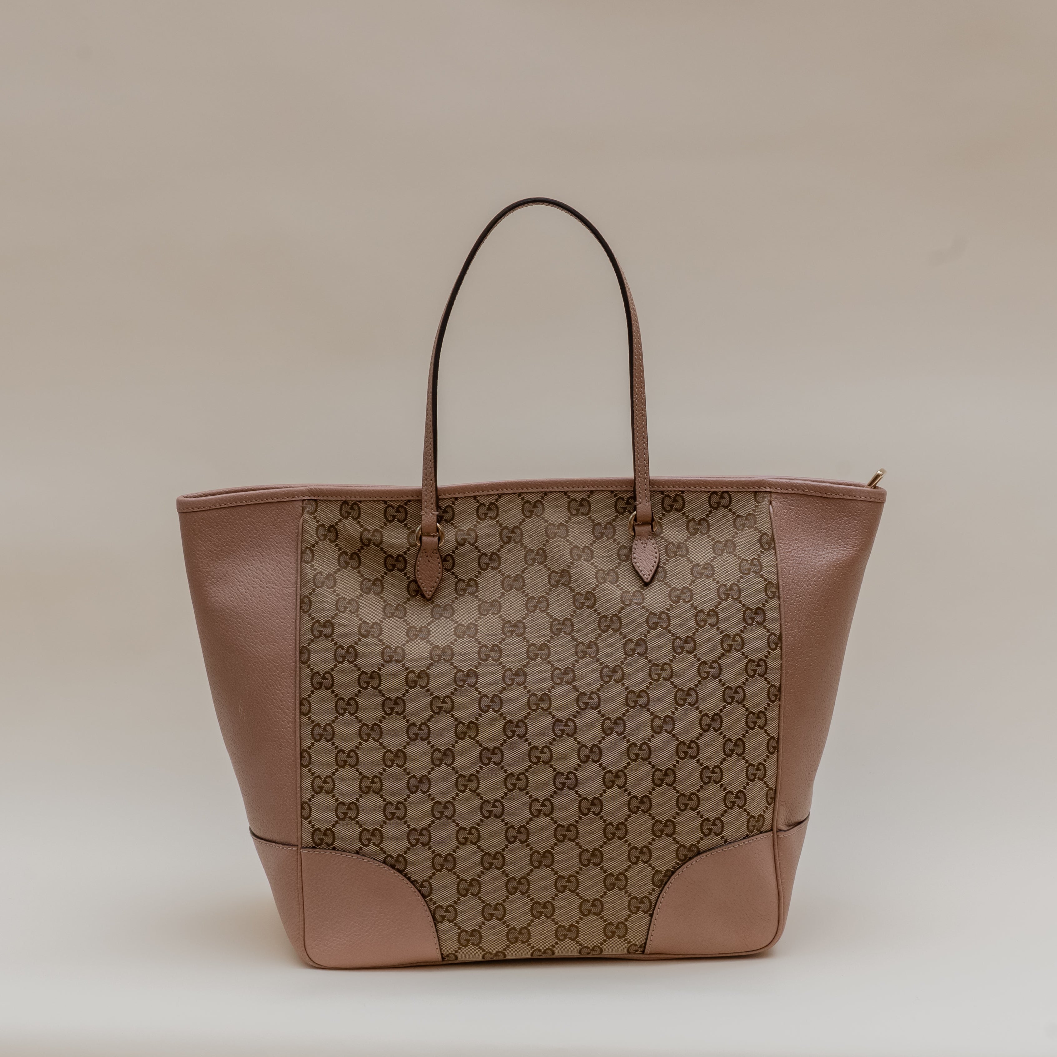 PRE-OWNED Pink GG Canvas and Leather Bree Shoulder Bag 
