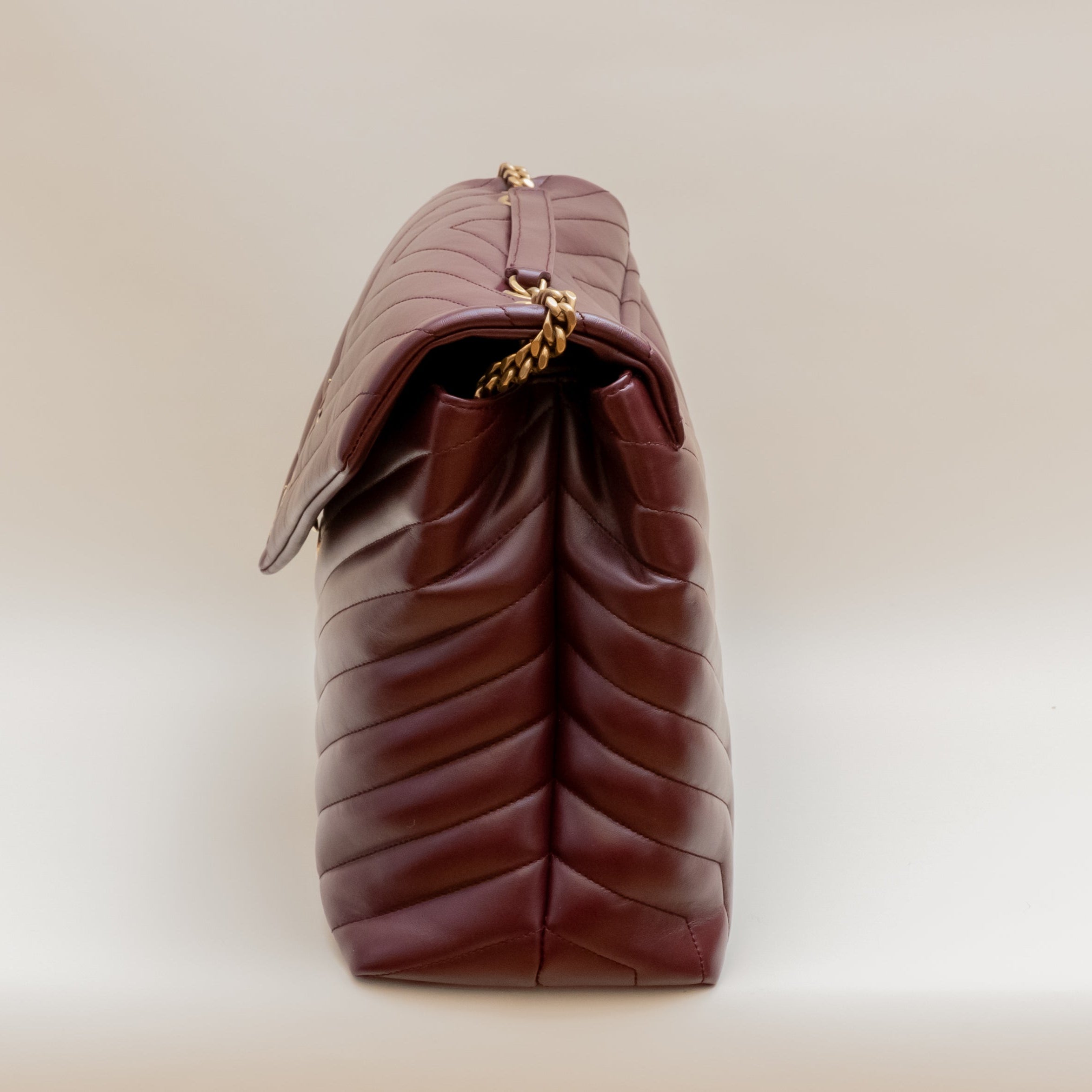 PRE-OWNED Burgundy Loulou Medium Shoulder Bag 