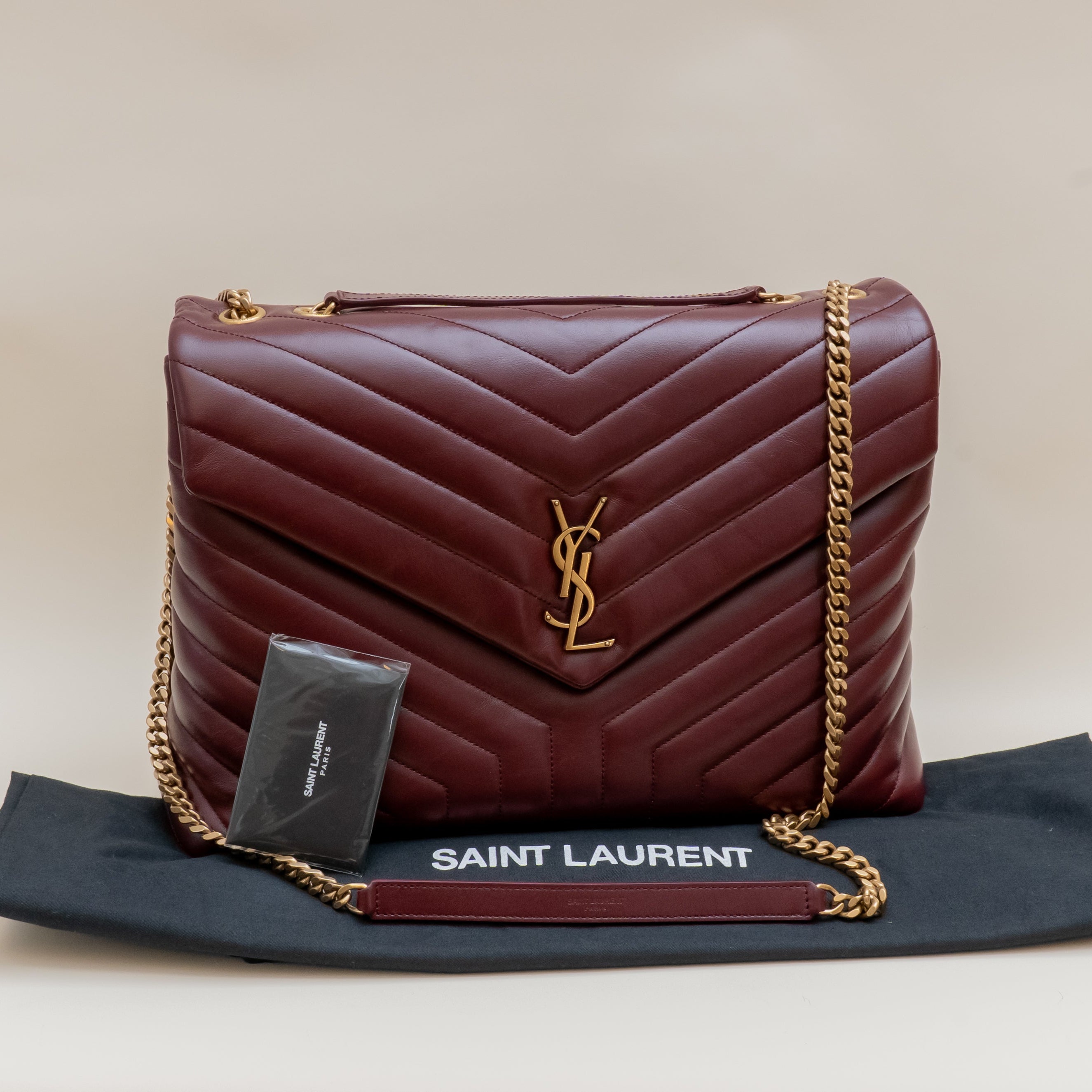 PRE-OWNED Burgundy Loulou Medium Shoulder Bag 