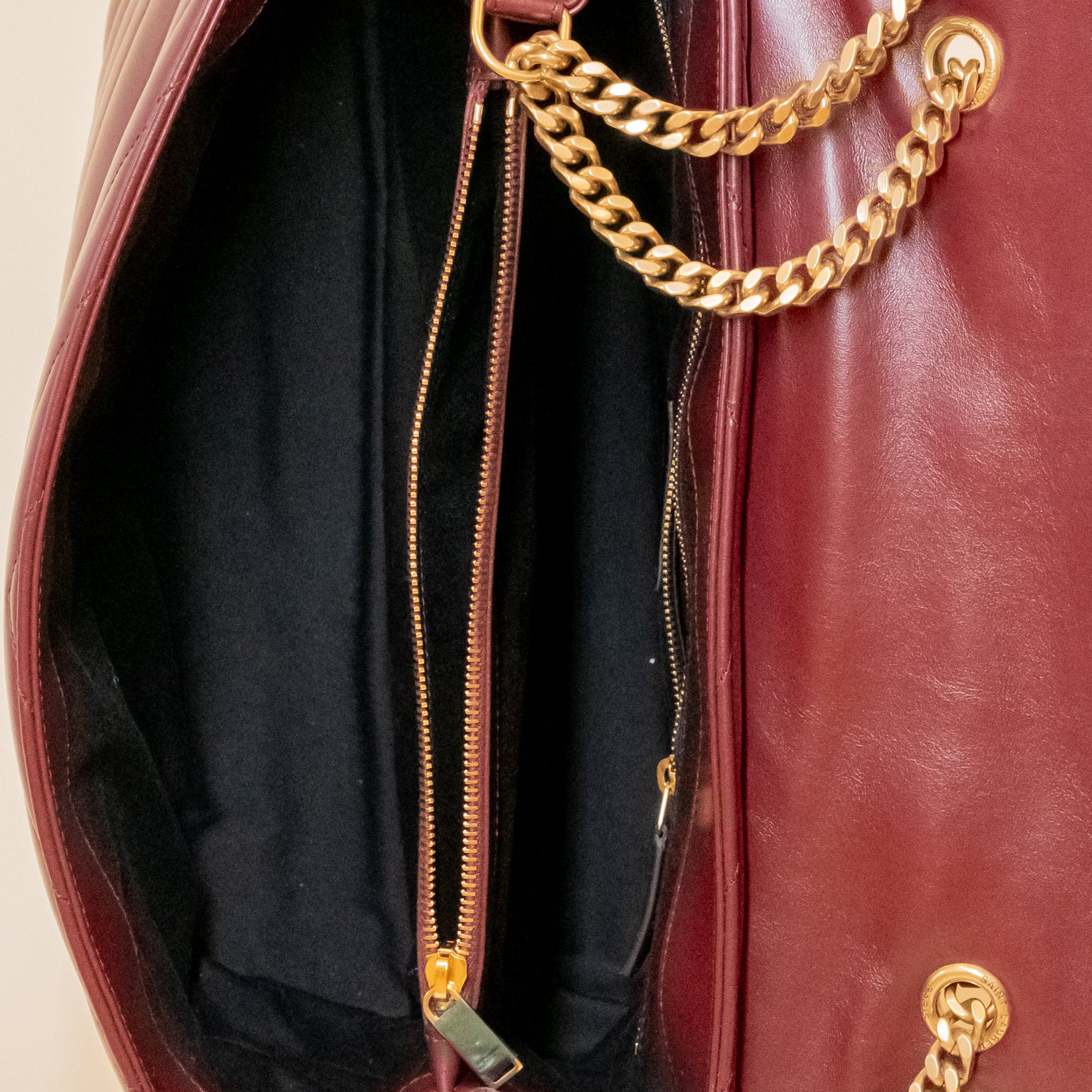 PRE-OWNED Burgundy Loulou Medium Shoulder Bag 