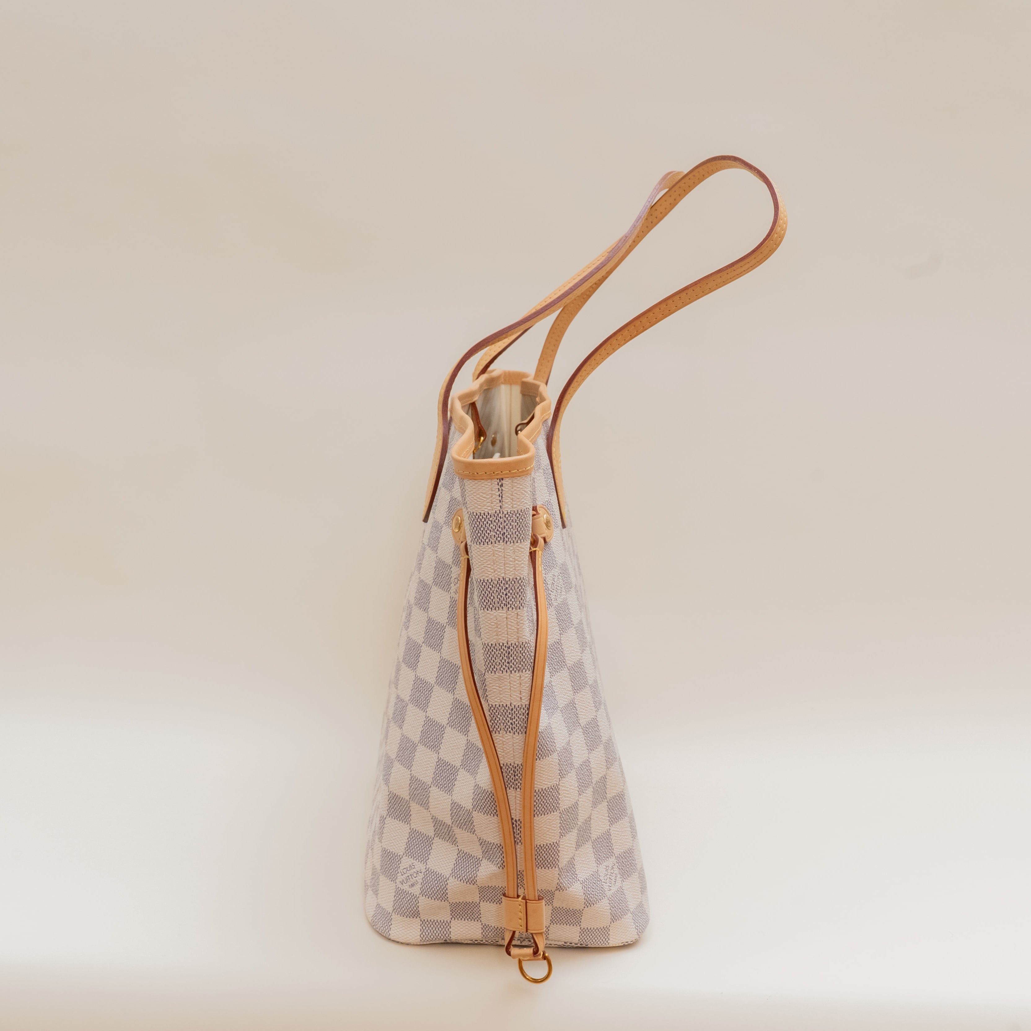 PRE-OWNED LV Azur Canvas Neverfull MM Shoulder Bag