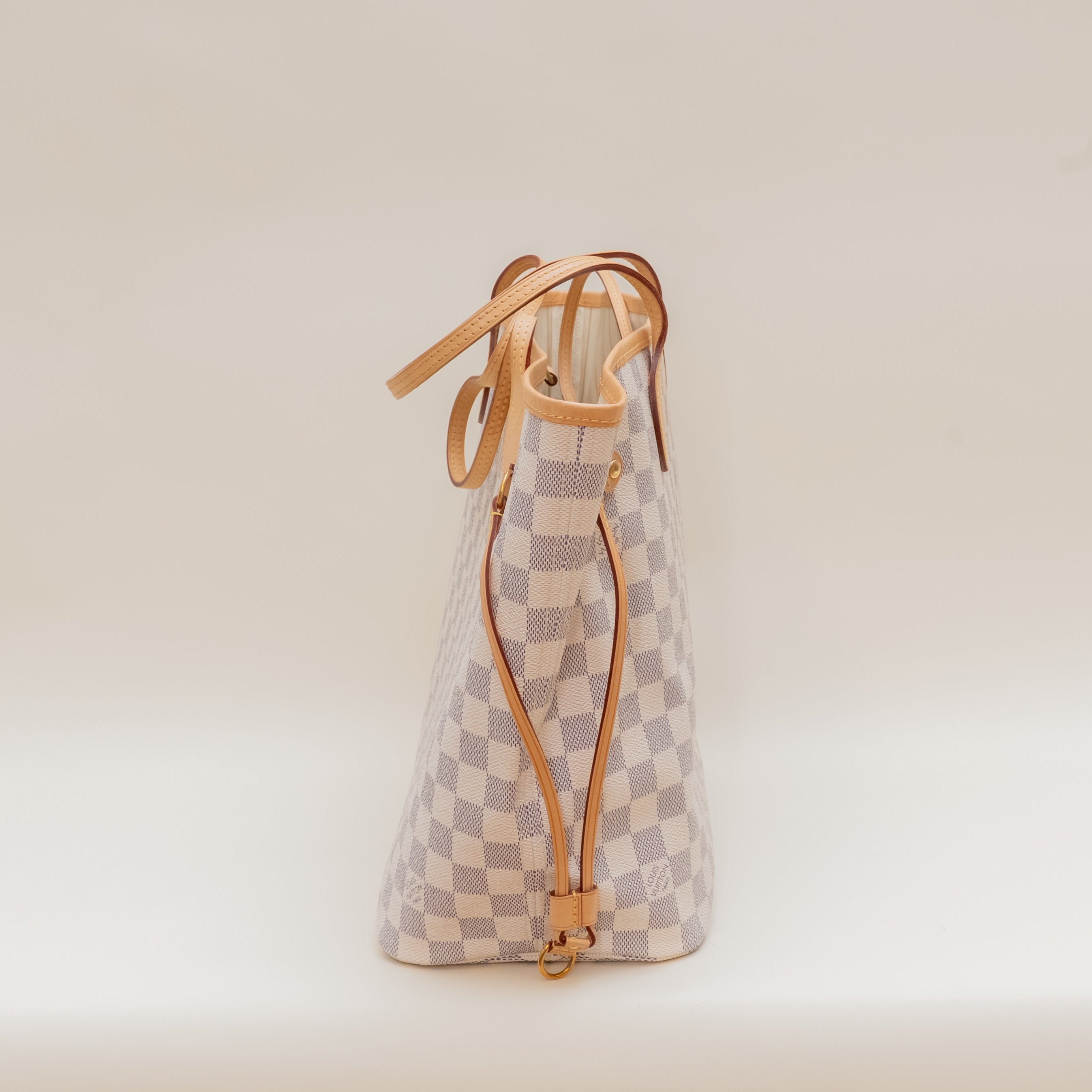 PRE-OWNED LV Azur Canvas Neverfull MM Shoulder Bag