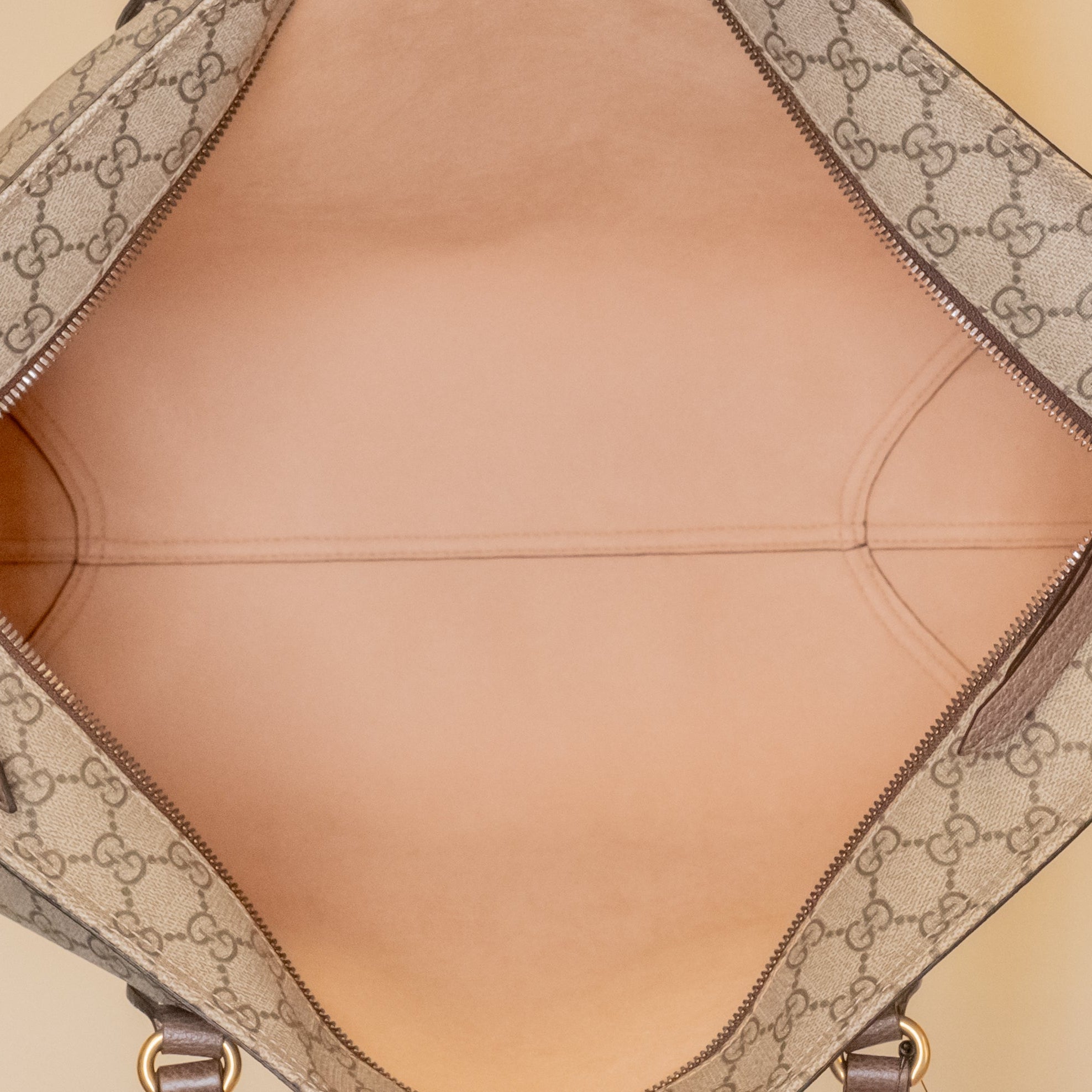 PRE-OWNED GG Supreme Monogram Shopper Tote Shoulder Bag