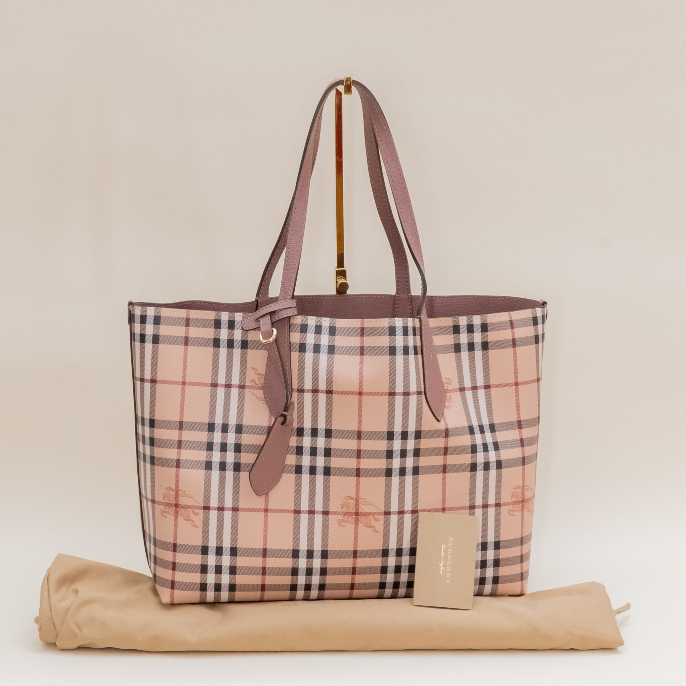 PRE-OWNED Haymarket Check Medium Reversible Tote