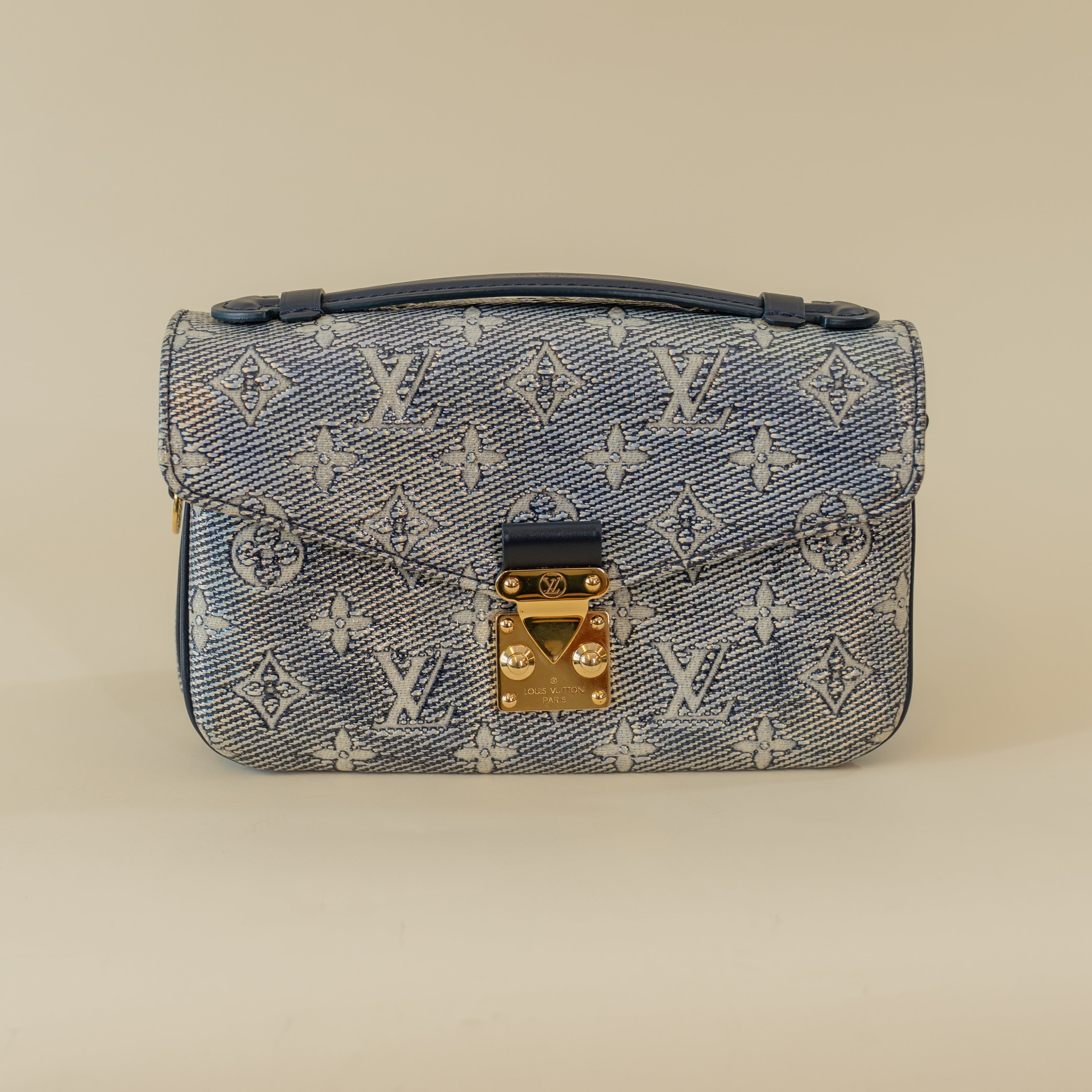 PRE-OWNED LV Monoglam Pochette Metis East West Shoulder Bag