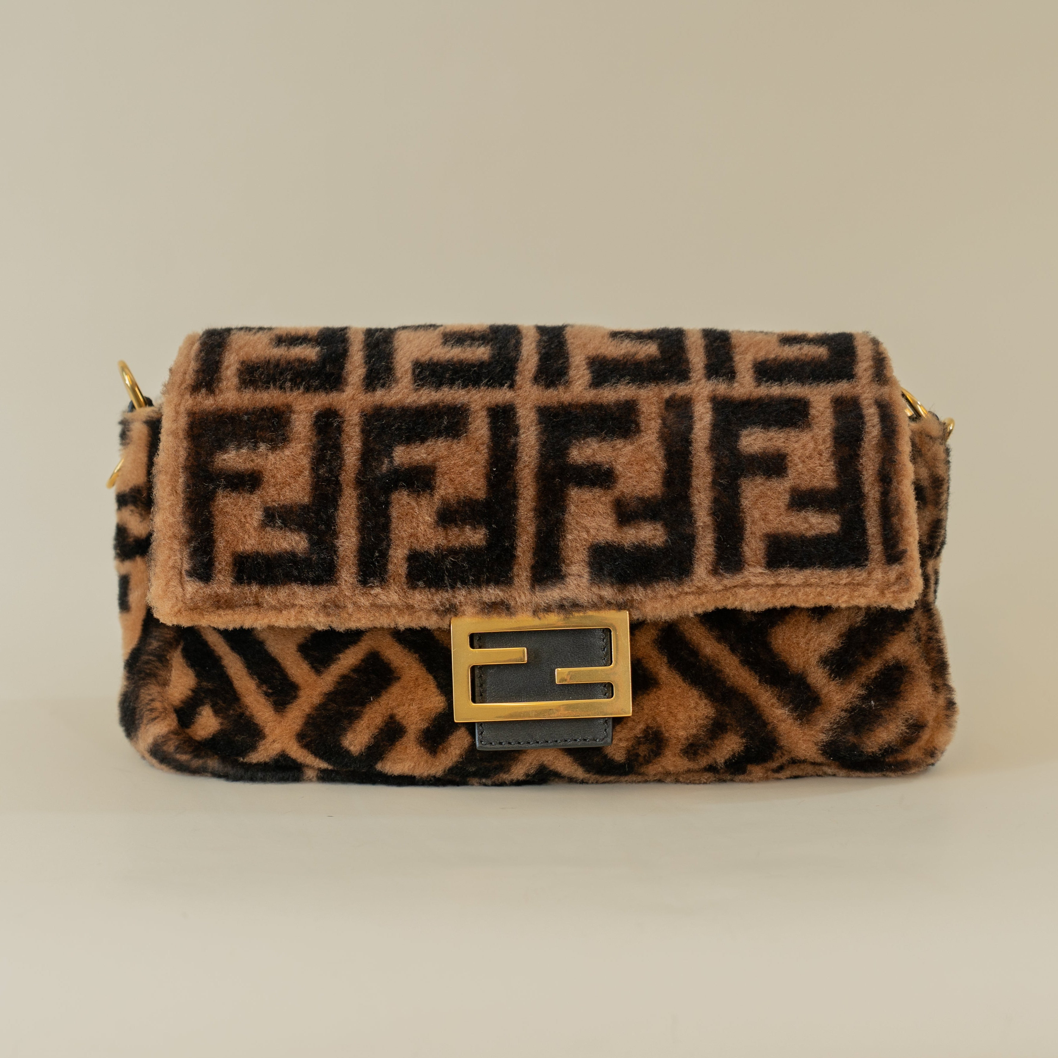 PRE-OWNED Macro FF Baguette Fur Shoulder Bag