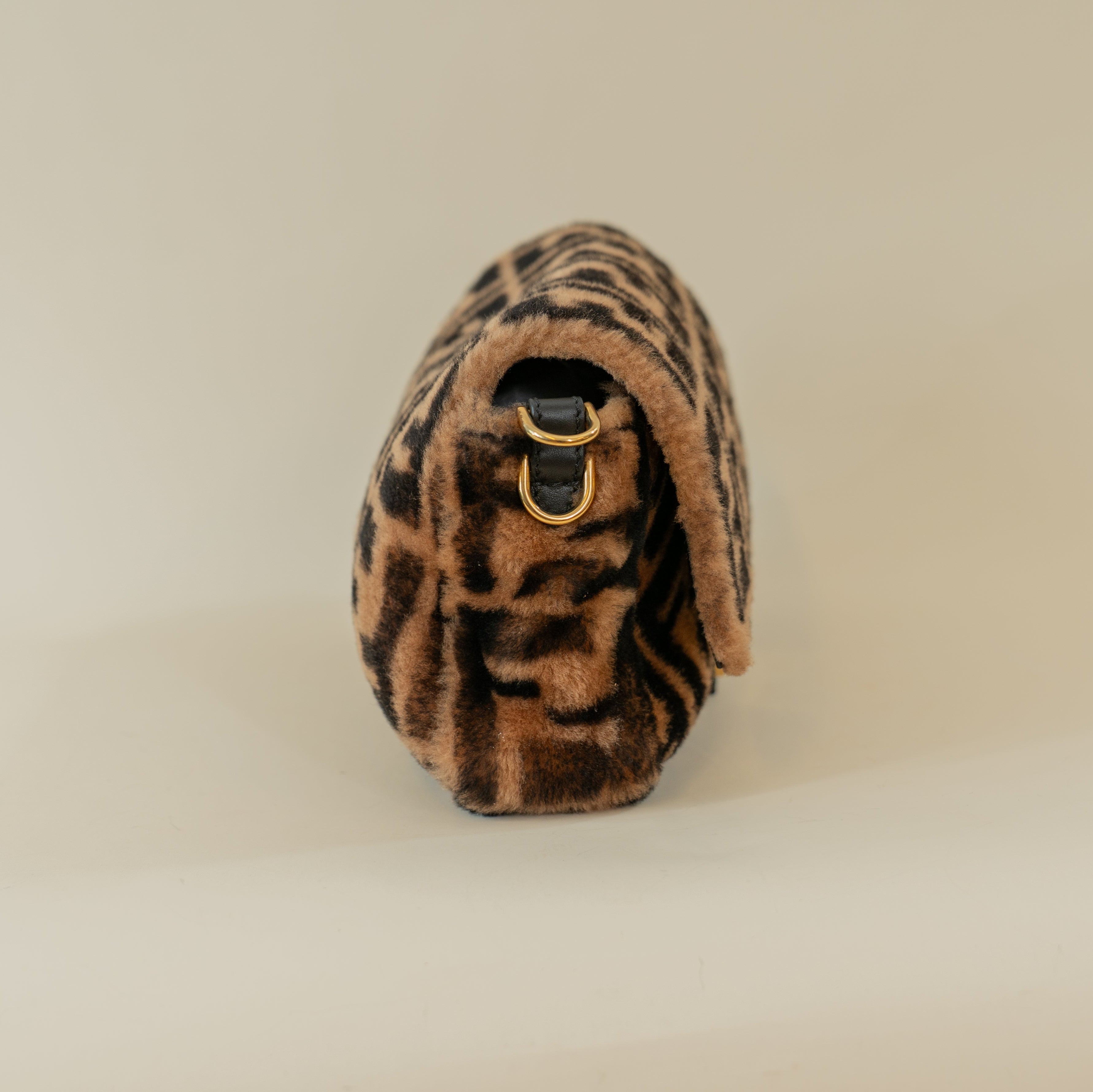 PRE-OWNED Macro FF Baguette Fur Shoulder Bag