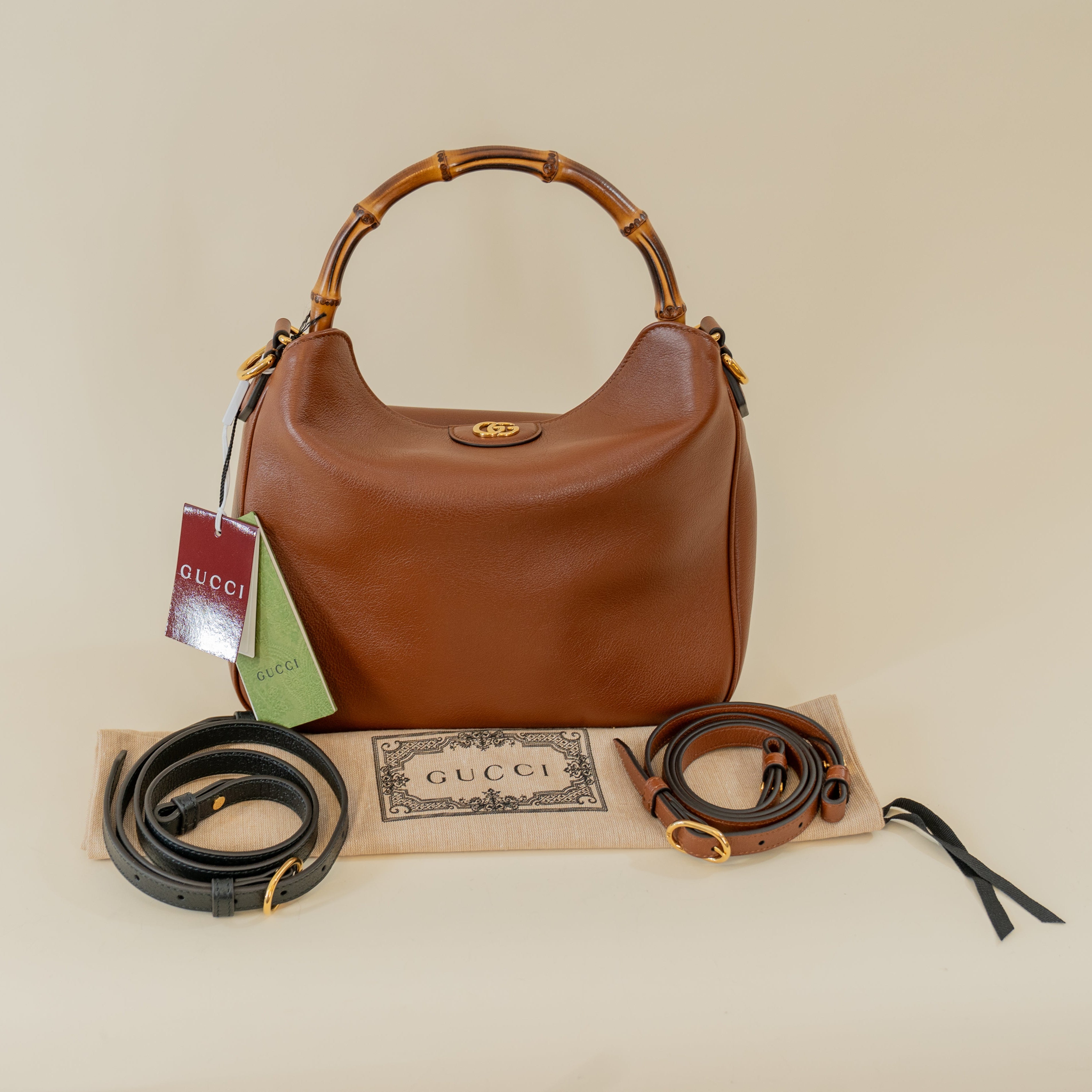 PRE-OWNED GG Softy Wonka Textured Dollar Calfskin Medium Diana Shoulder Bag