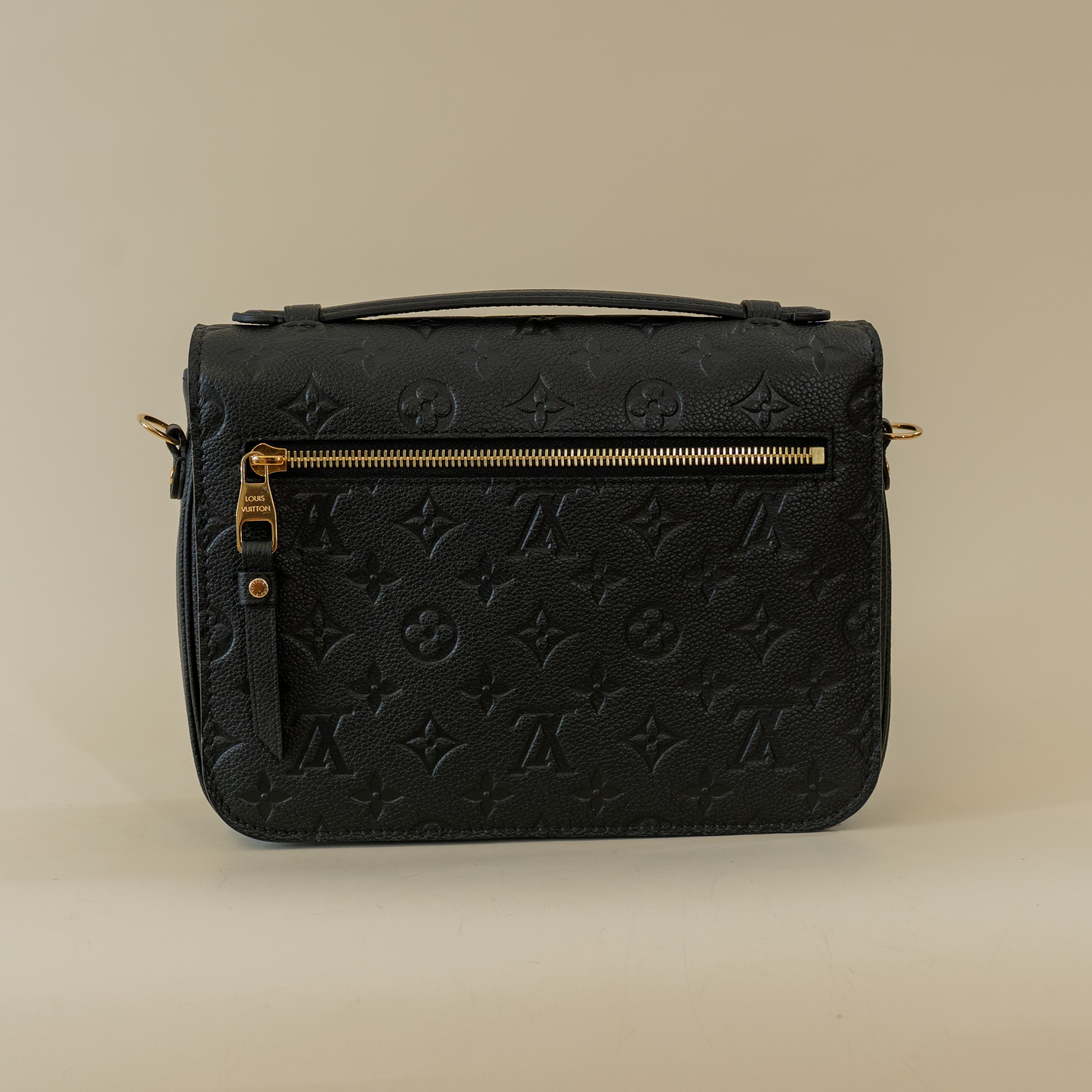 PRE-OWNED LV Black Monogram Empreinte Pochette Metis Shoulder Bag