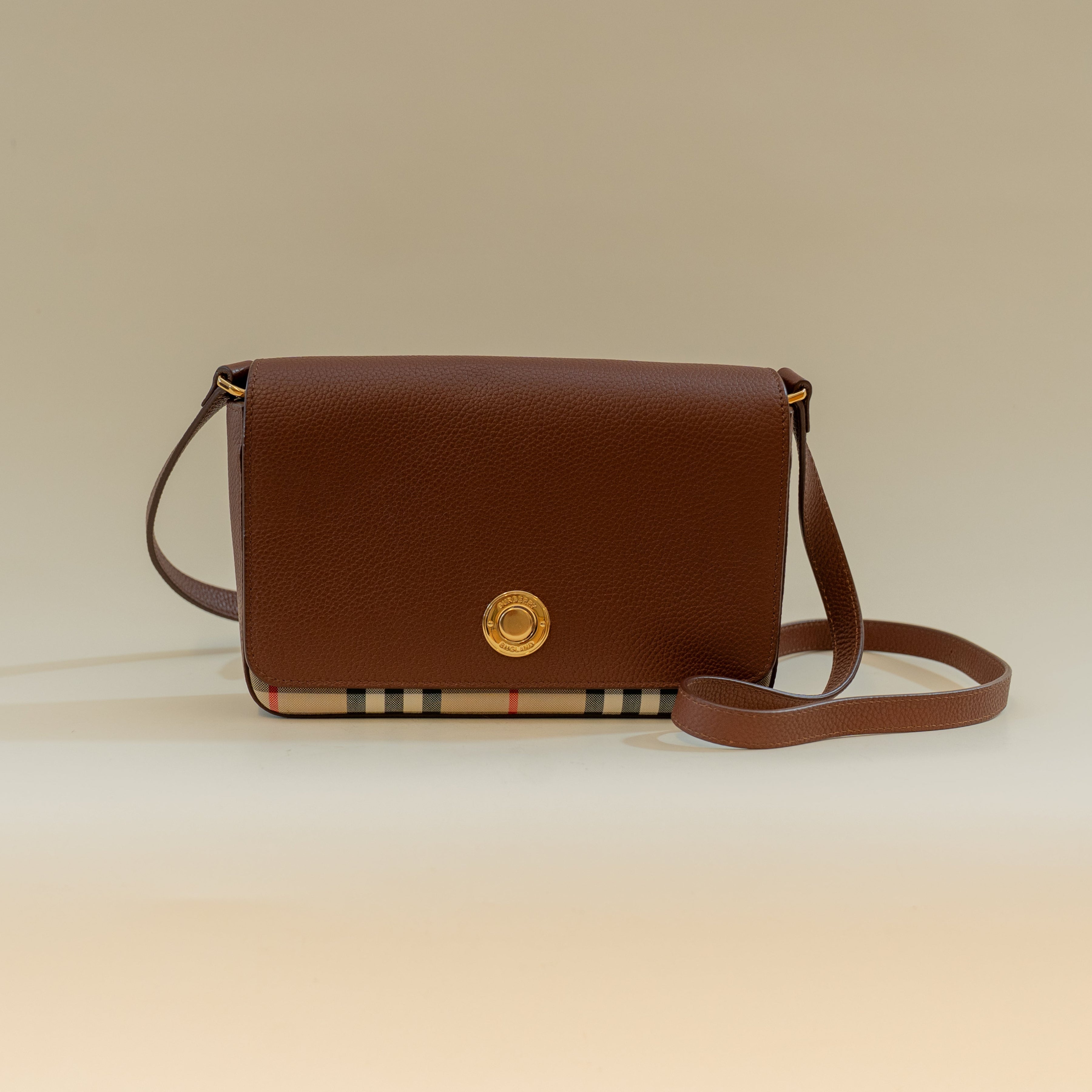 PRE-OWNED Calfskin Vintage Check New Hampshire Shoulder Bag Archive