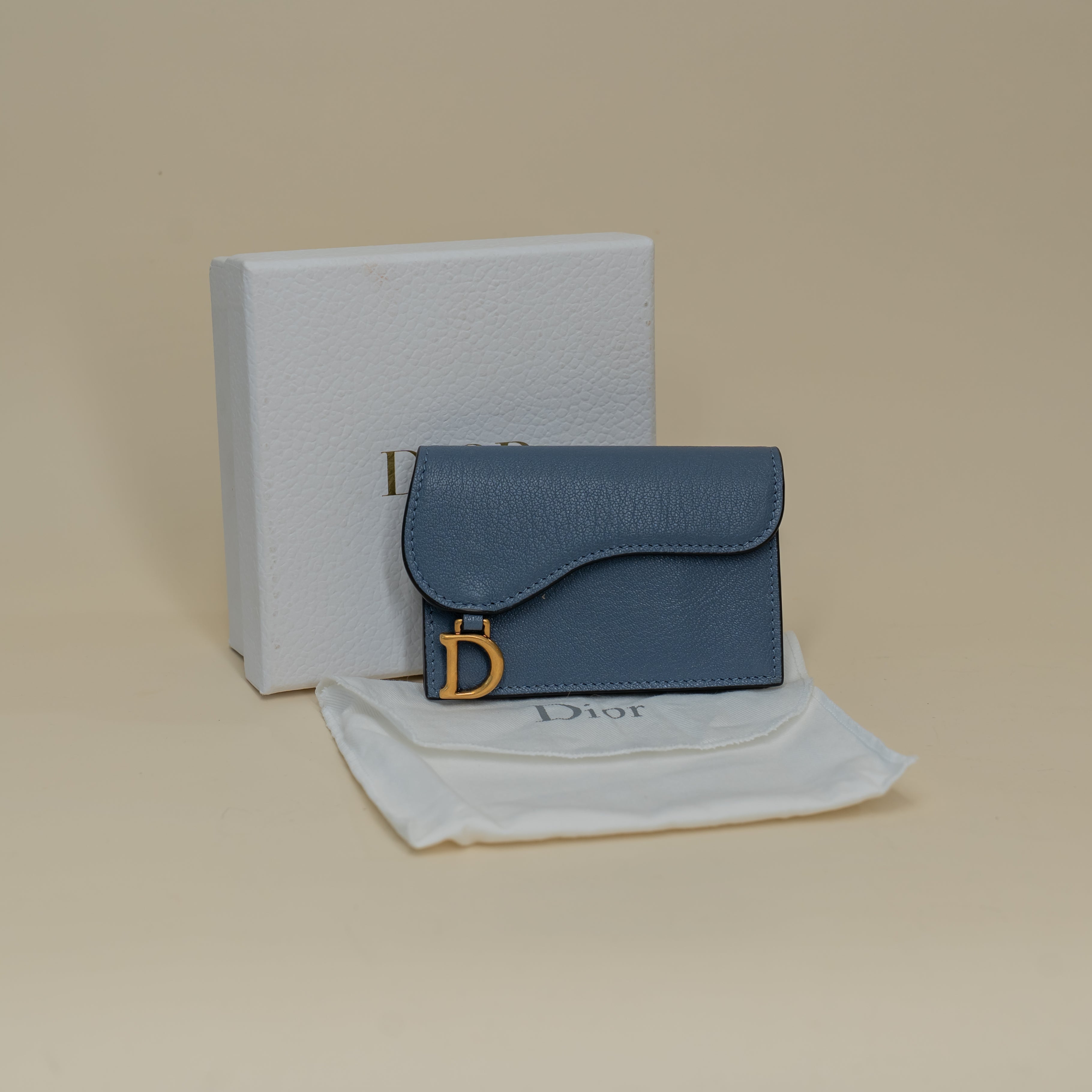 PRE-OWNED Blue Saddle Card Holder