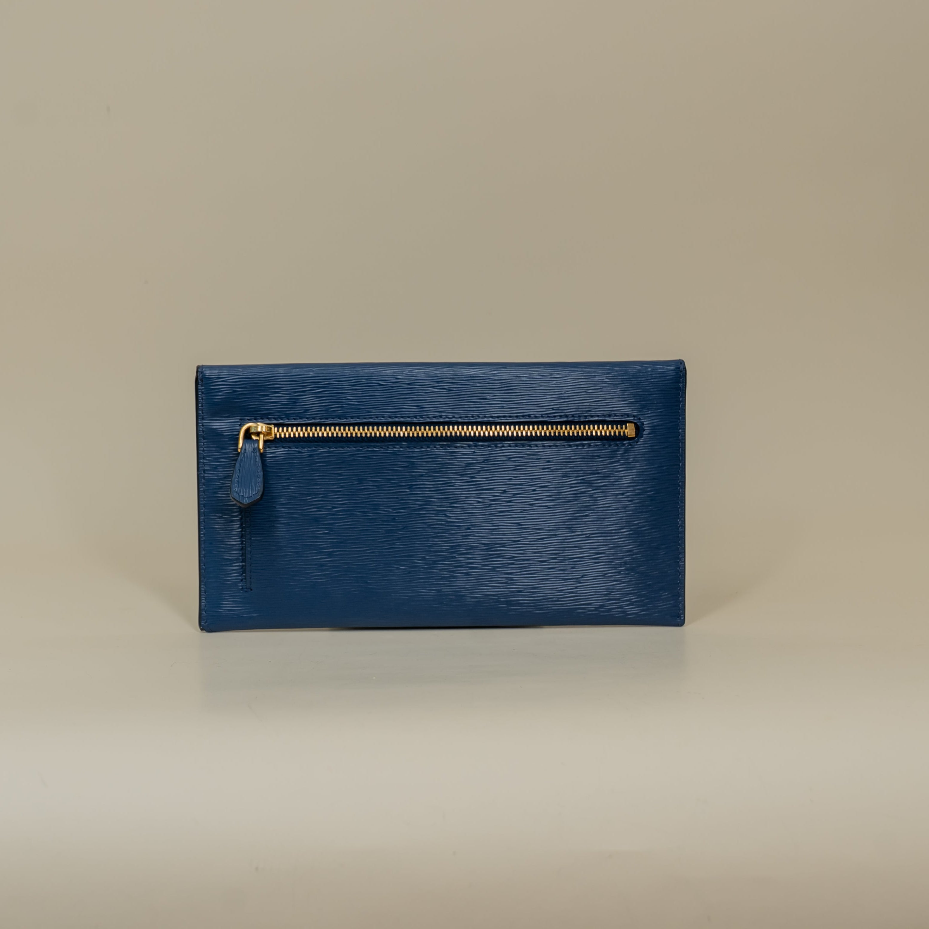 PRE-OWNED Vitello Move Envelope Wallet Navy