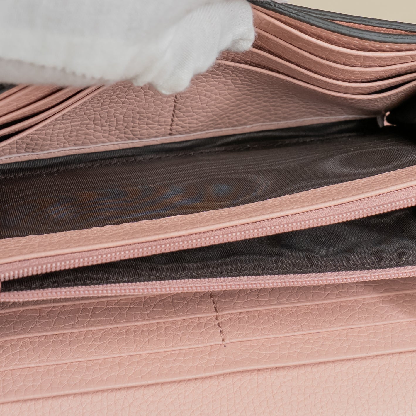 PRE-OWNED Calfskin Blind For Love Wallet Pink
