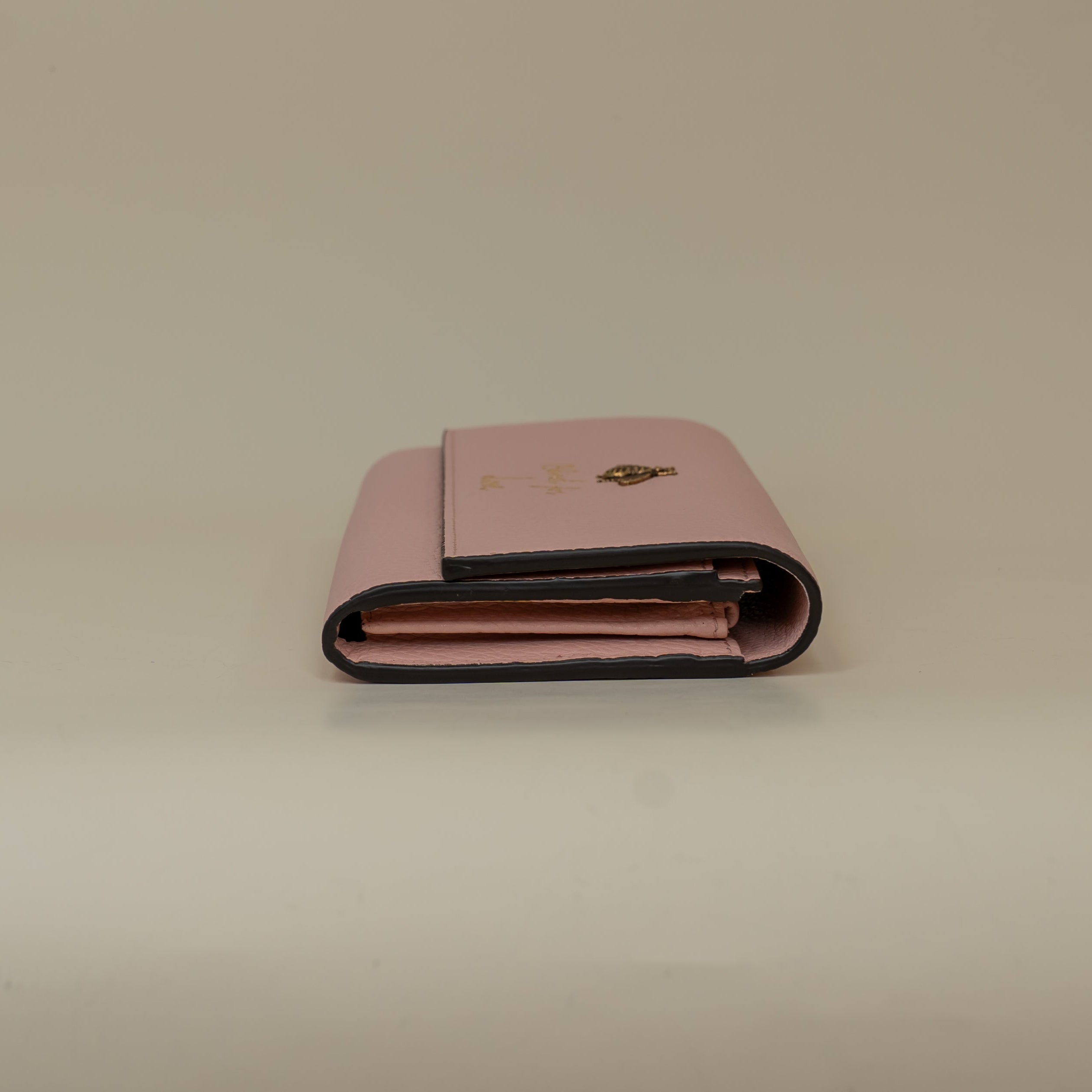 PRE-OWNED Calfskin Blind For Love Wallet Pink