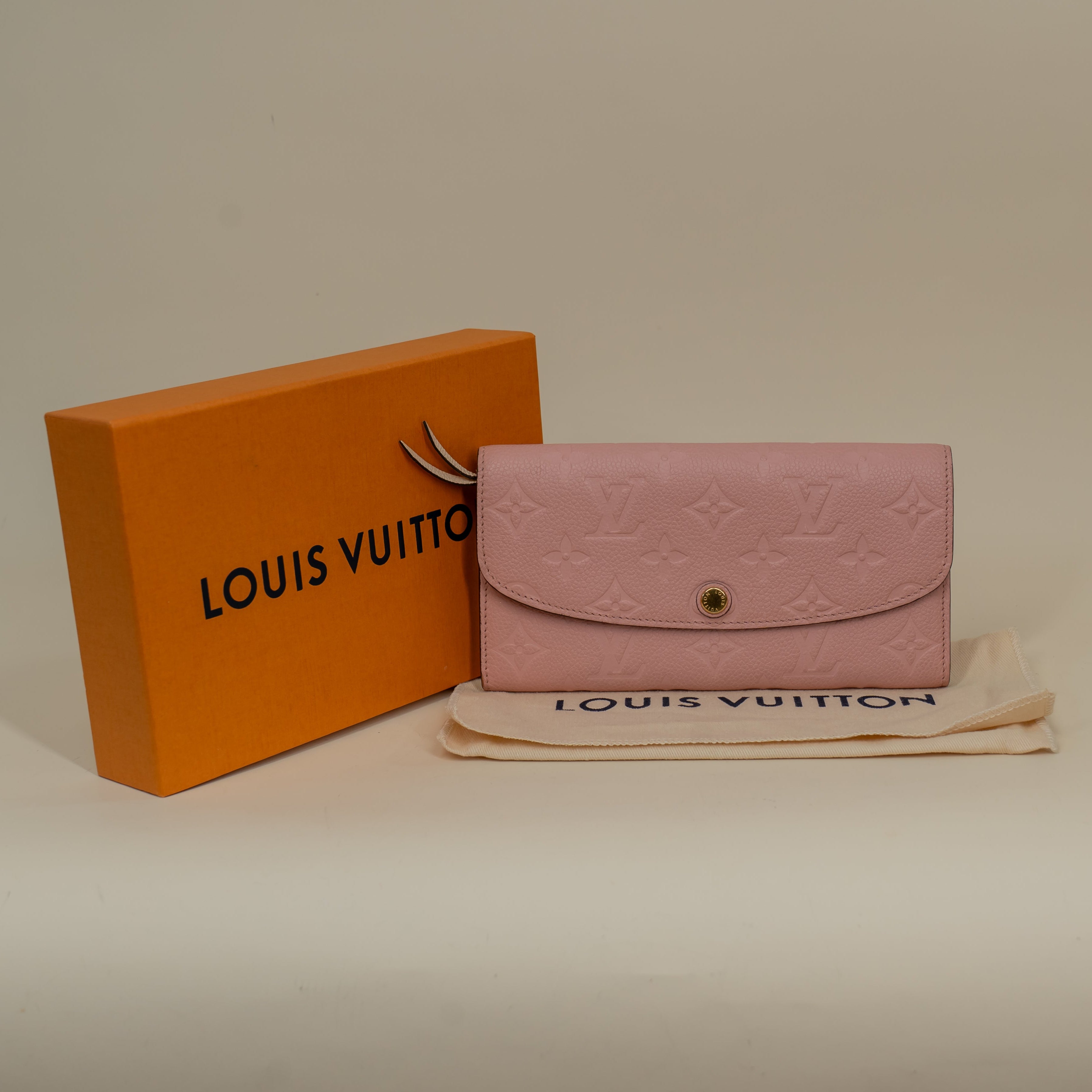 PRE-OWNED LV Empreinte Emilie Wallet Rose Poudre
